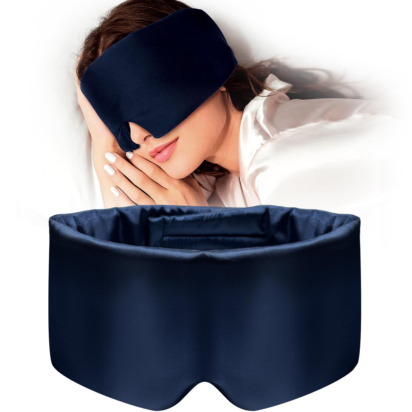 Quelcc mascherina notte seta nero 2 pezzi