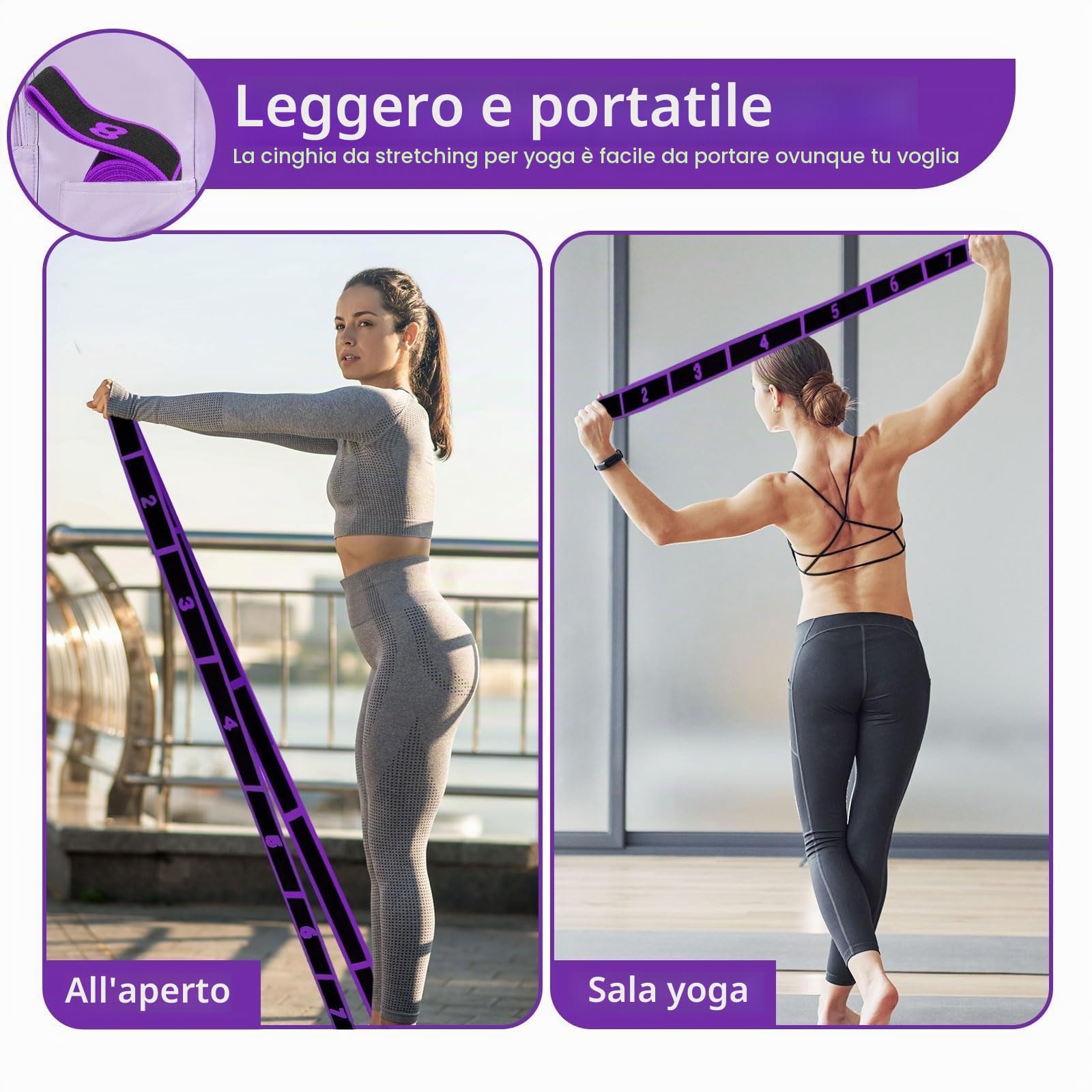Quelcc fascia elastica stretching viola 85 cm