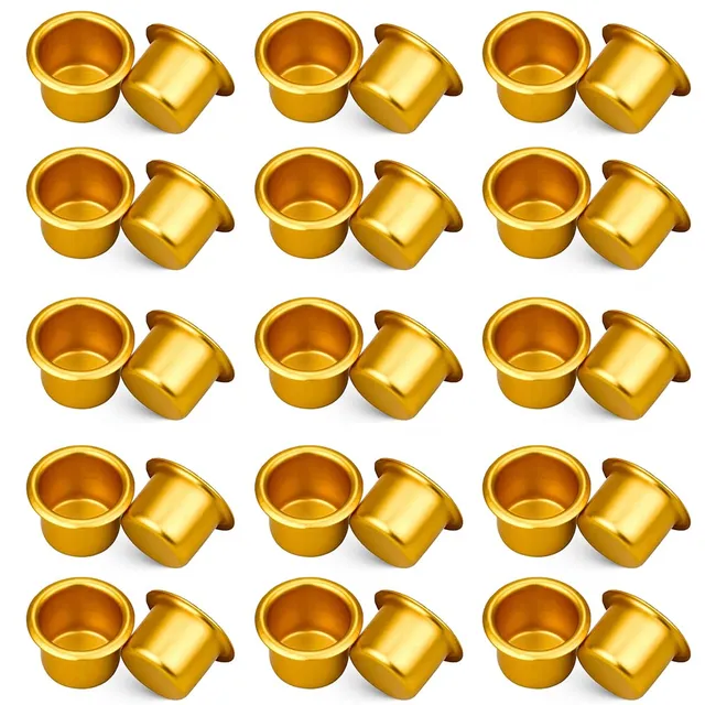 Lxoraziy Portacandele Metallo Oro 30 Pezzi Retrò