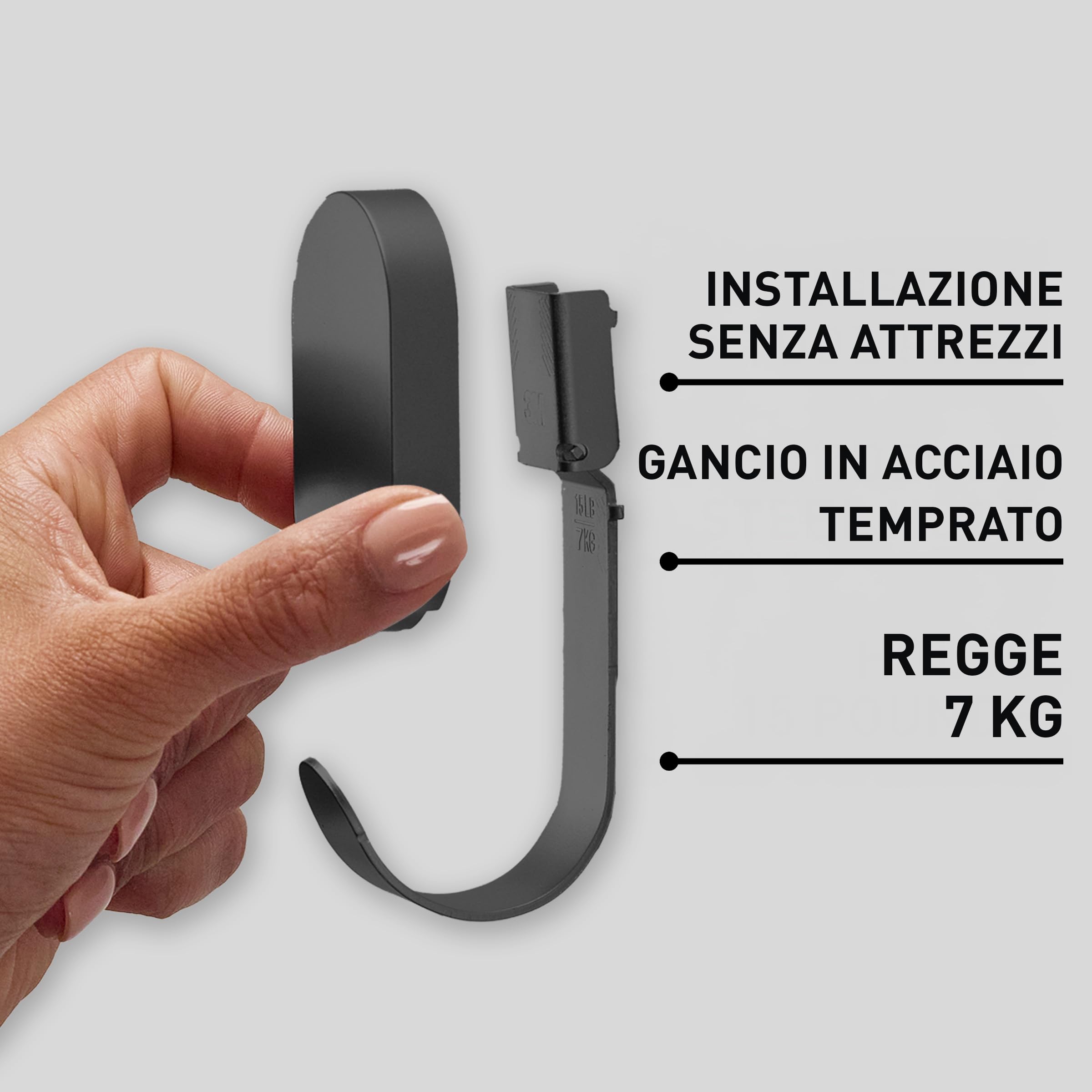 Command 3M Claw ganci cartongesso neri 3 pezzi 7 kg