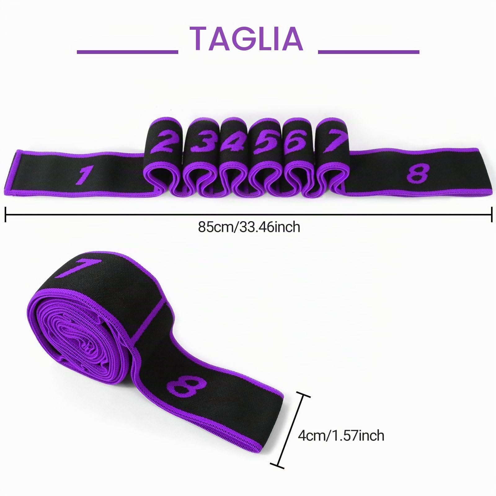 Quelcc fascia elastica stretching viola 85 cm