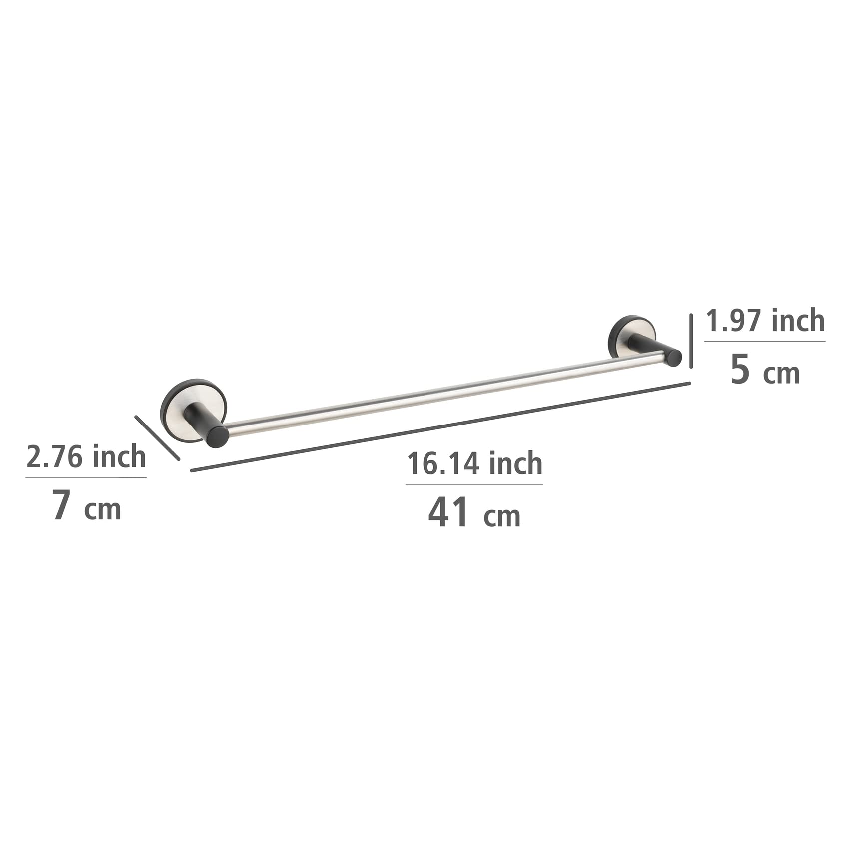Wenko Udine Uno portasciugamani nero opaco 40,5 cm inox