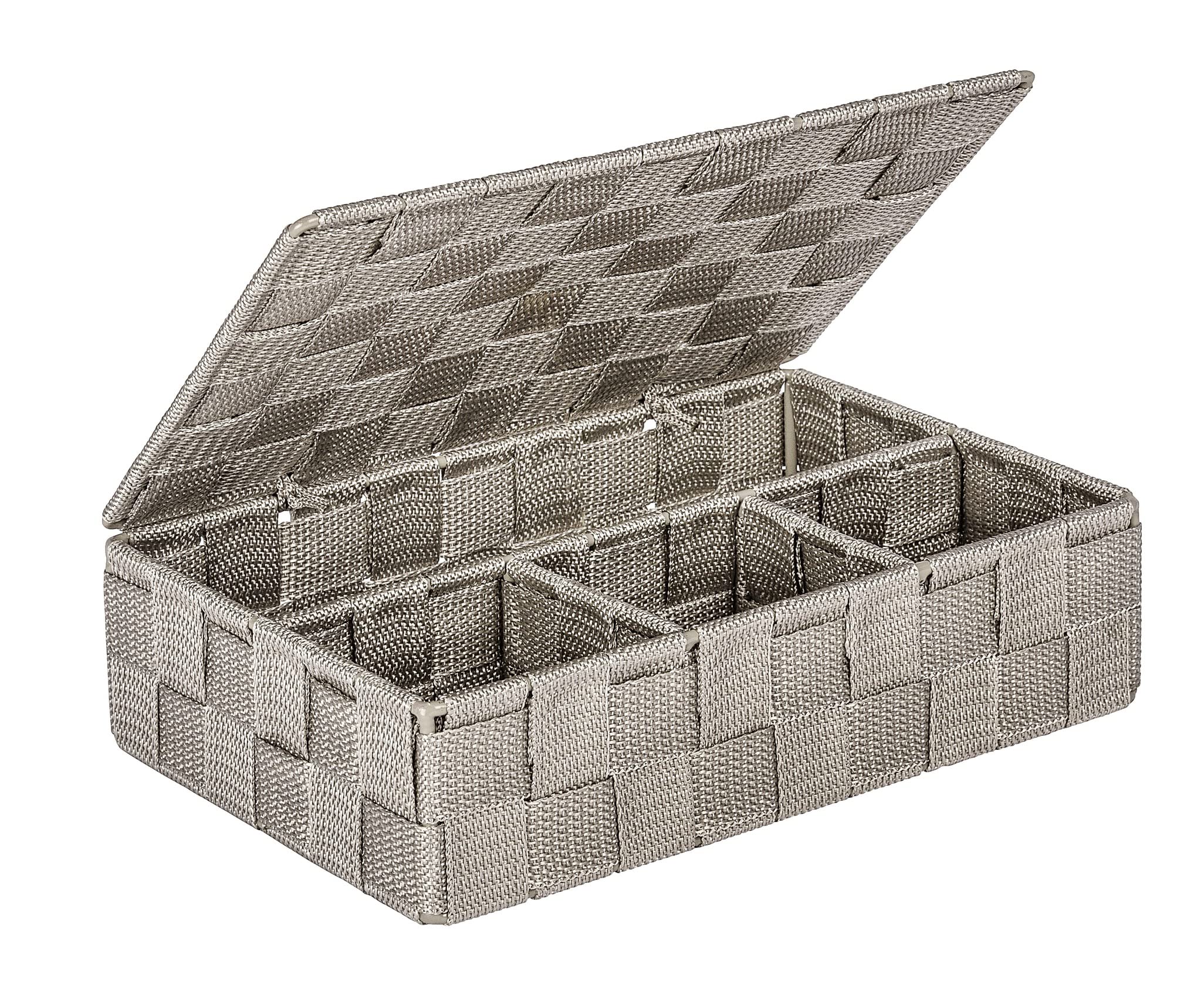 Wenko Adria organizer piccolo taupe con coperchio intrecciato