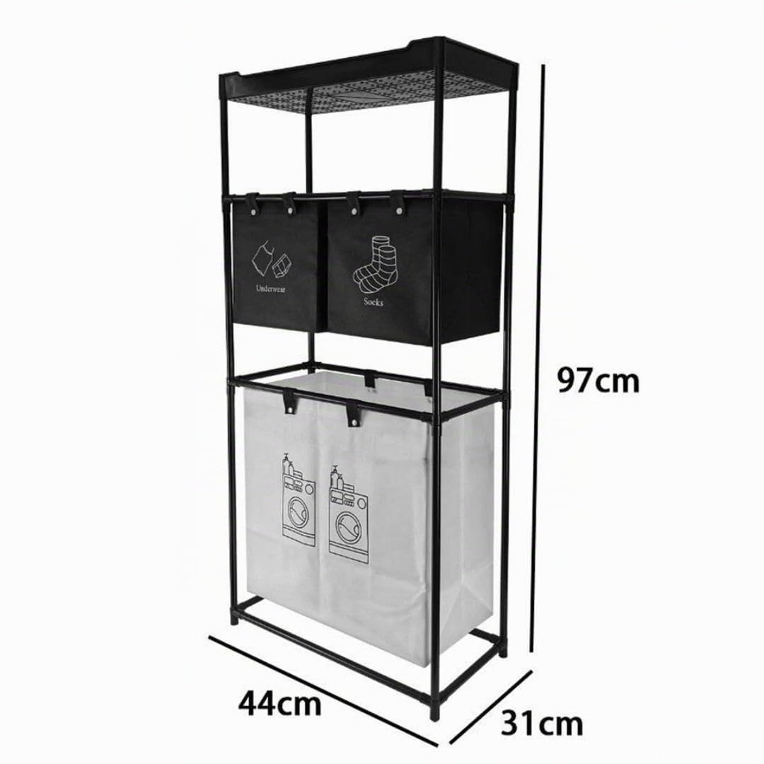 Cecaro Group 3 Livelli portabiancheria 44x31x97 cm 4 ceste