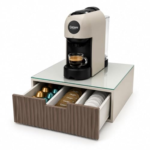Cecaro Group Porta Capsule Bamboo Vetro Tortora 30x30 cm