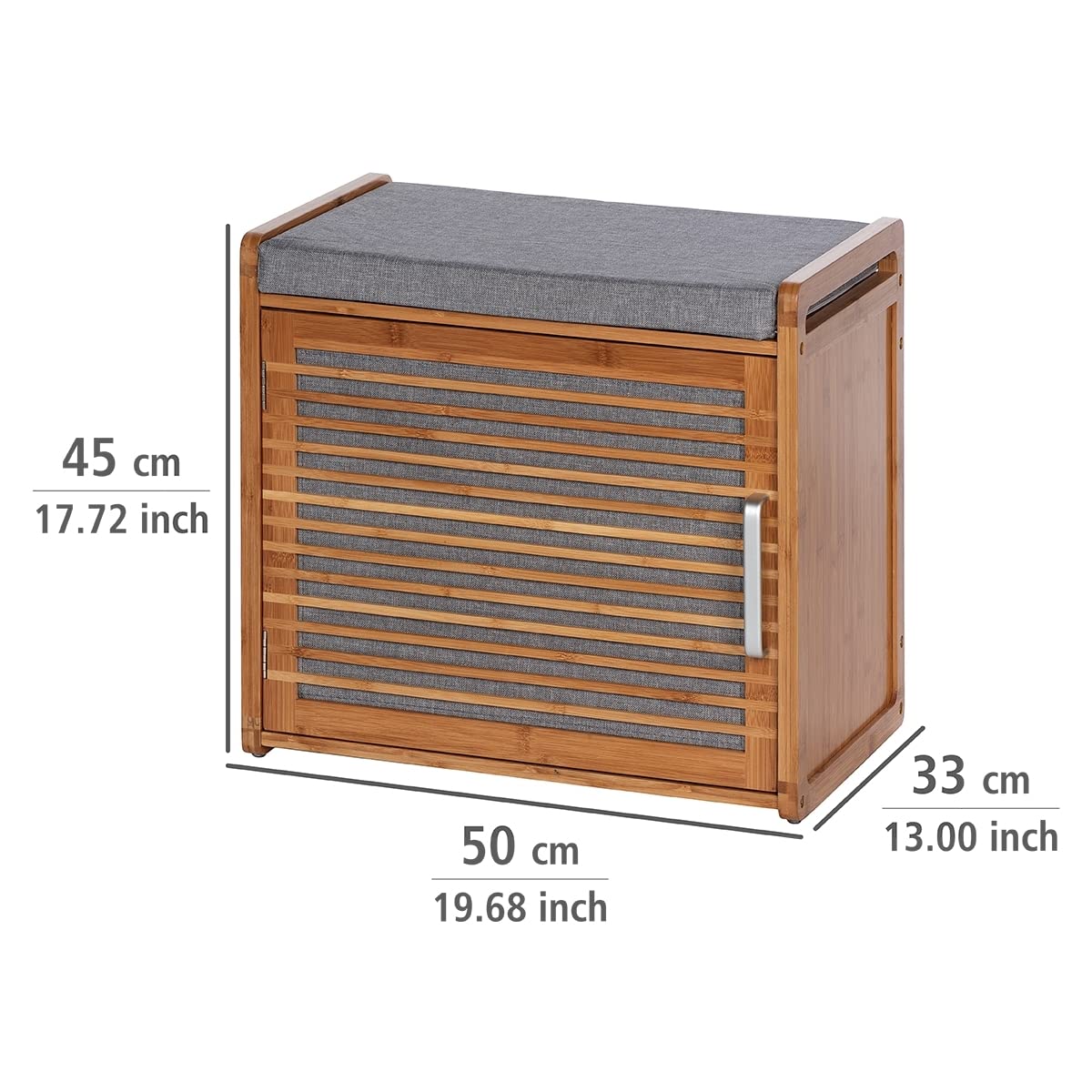 Wenko Bahari Scarpiera con Seduta 50x45x33 cm Bambù