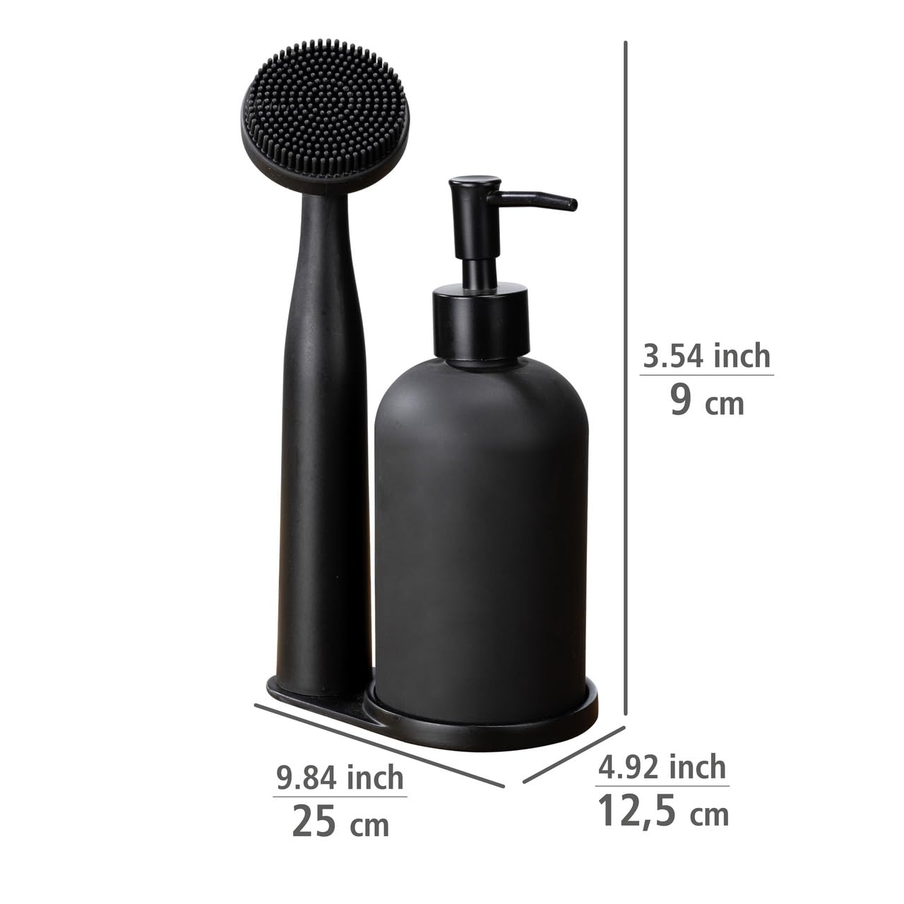 Wenko Piedo set cucina dispenser 400 ml nero 3 pezzi
