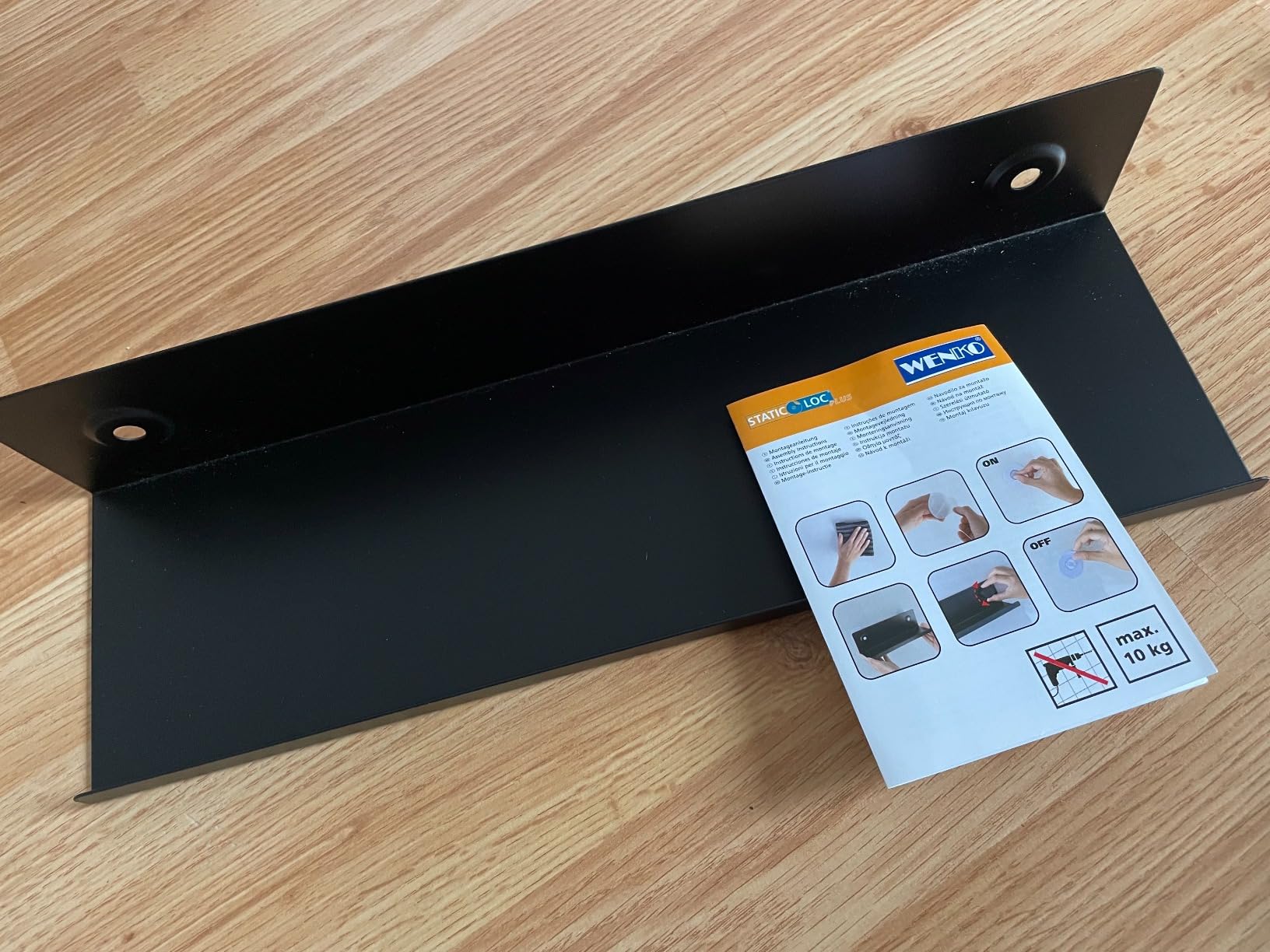 Wenko Jet M mensola parete 40 cm nera senza forare