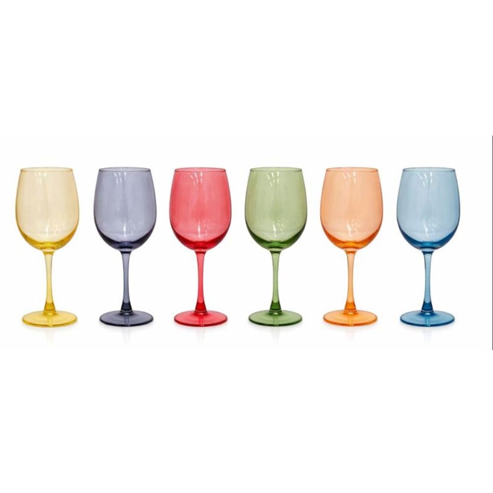 Cecaro Group Calici multicolor vetro set 6 pezzi 350 ml