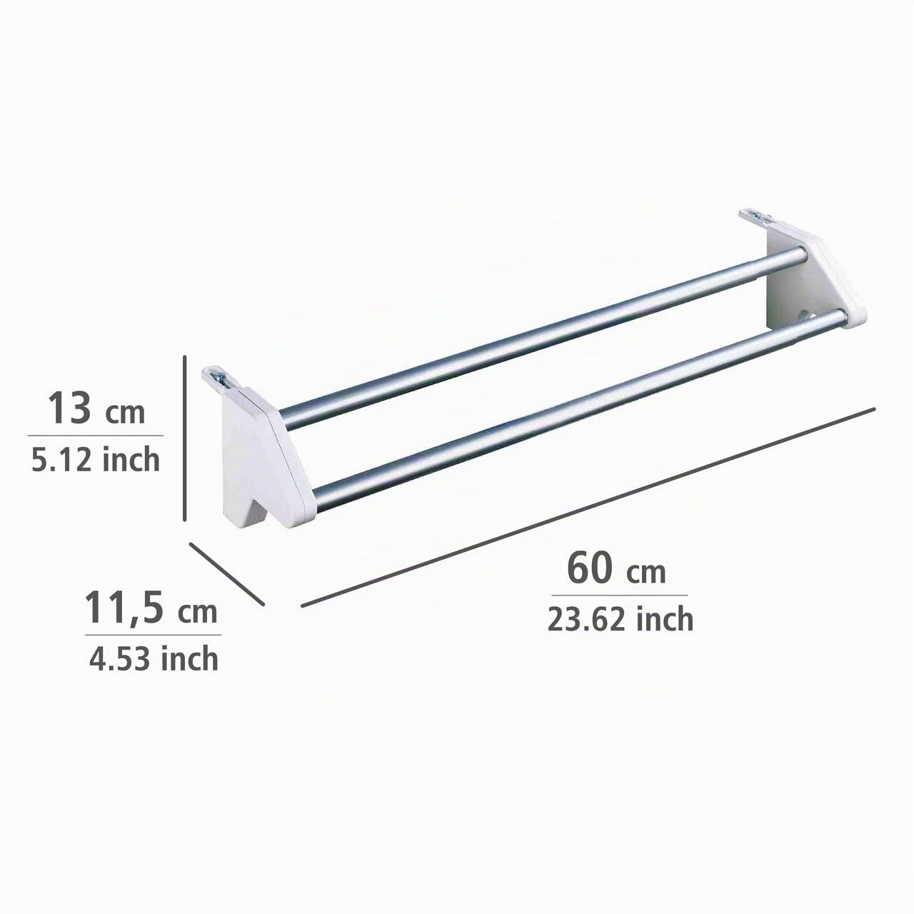Wenko Twin 3703100 stendibiancheria da radiatore 57 cm alluminio