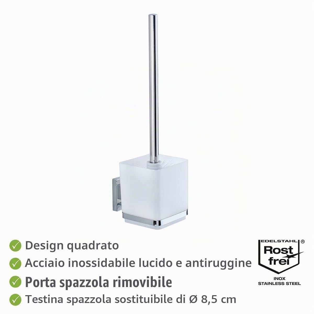 Wenko Vacuum-Loc Quadro set WC acciaio senza forare