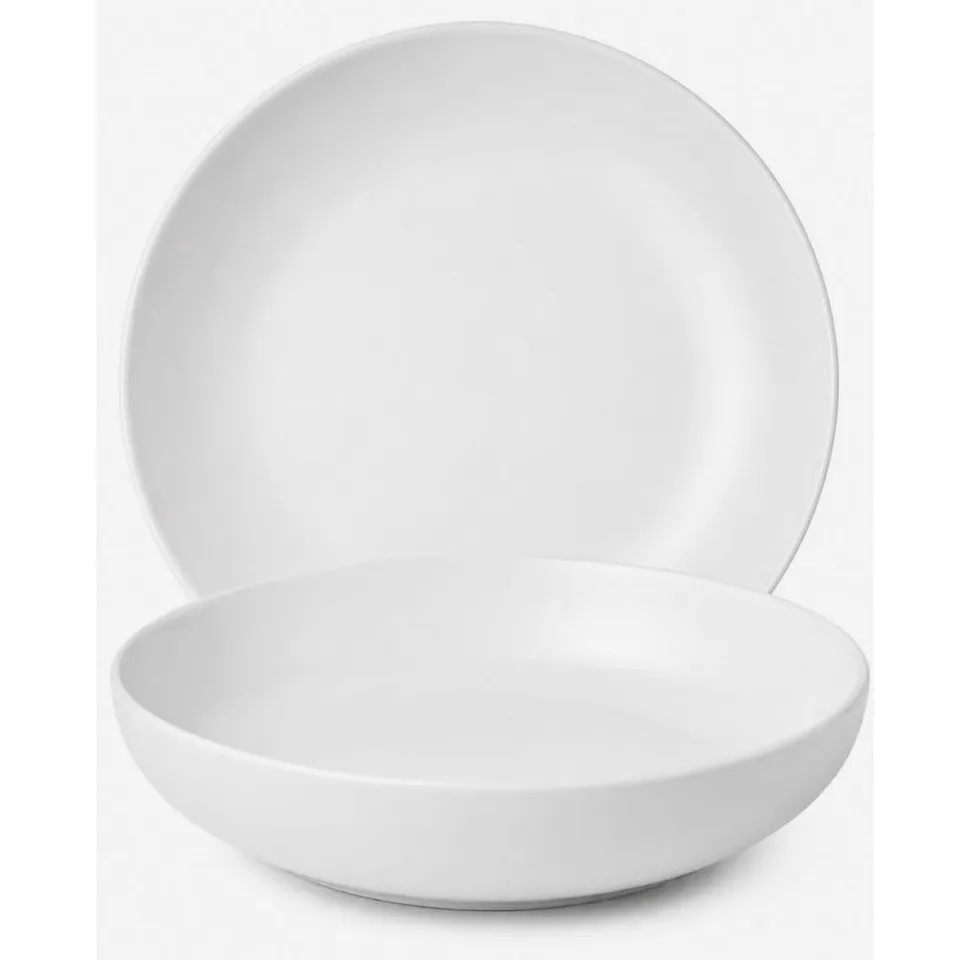 Cecaro Group servizio piatti ceramica 12 pezzi bianco 6 persone
