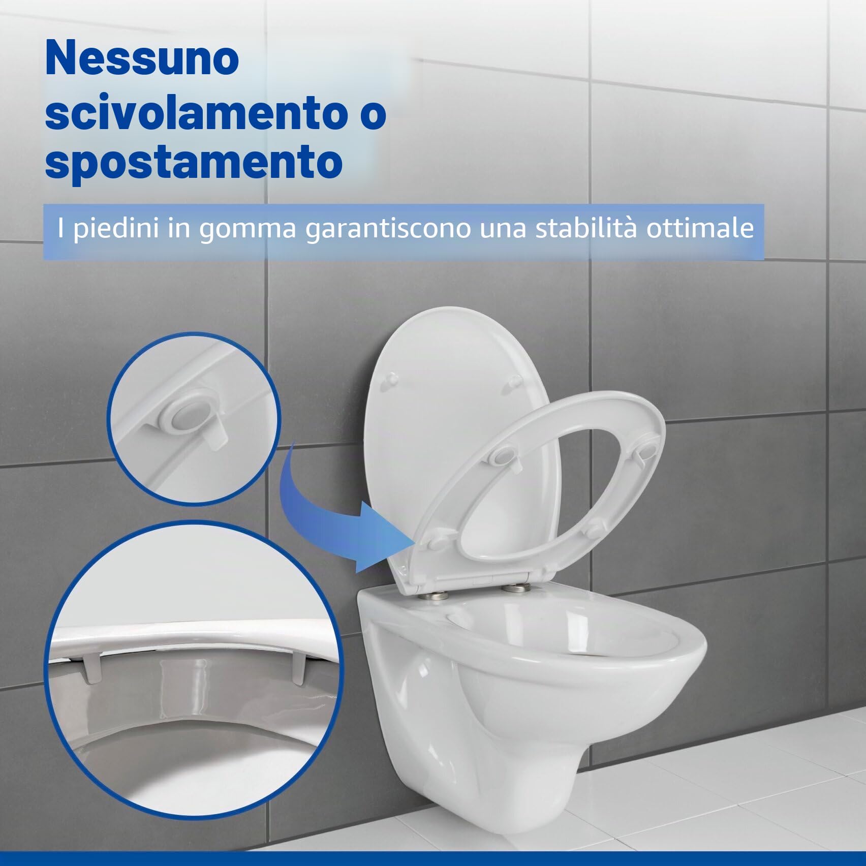 Wenko Rieti sedile WC bianco chiusura ammortizzata