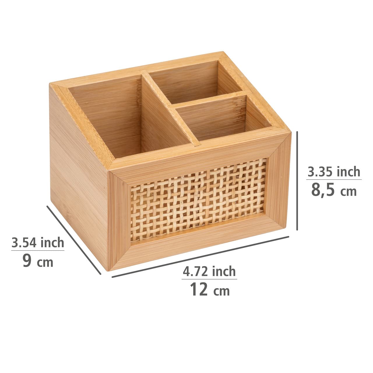 Wenko Allegre box bagno 12 cm bambù 3 scomparti