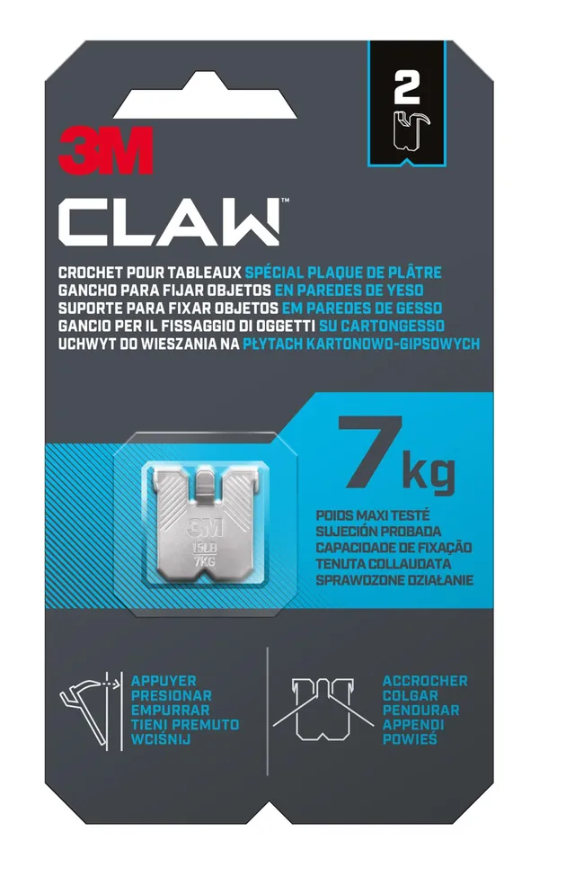 Command Claw Gancio Cartongesso Appendiquadri 7 Kg 2 Pezzi