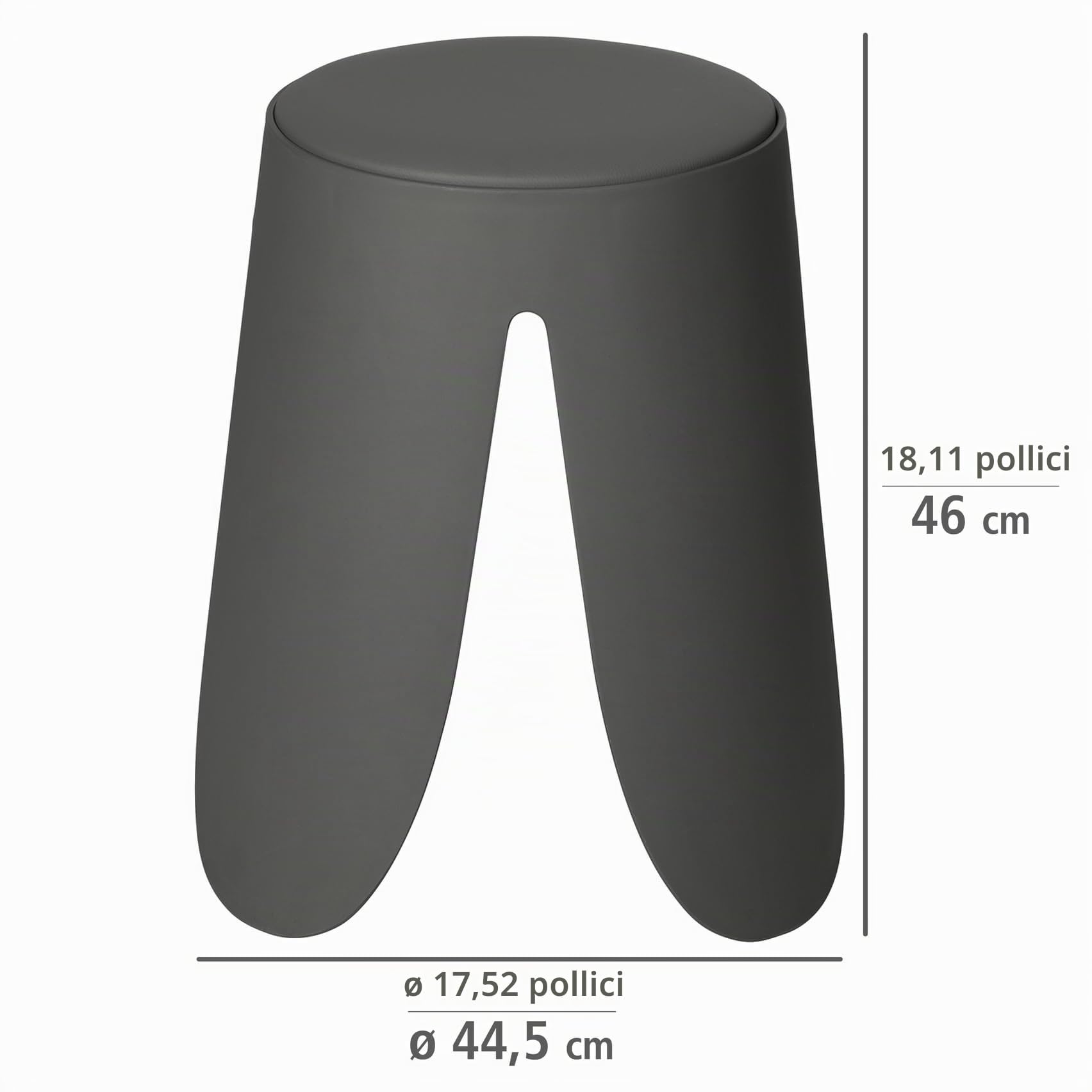 Wenko Comiso Sgabello Bagno 46 cm Grigio 180 kg