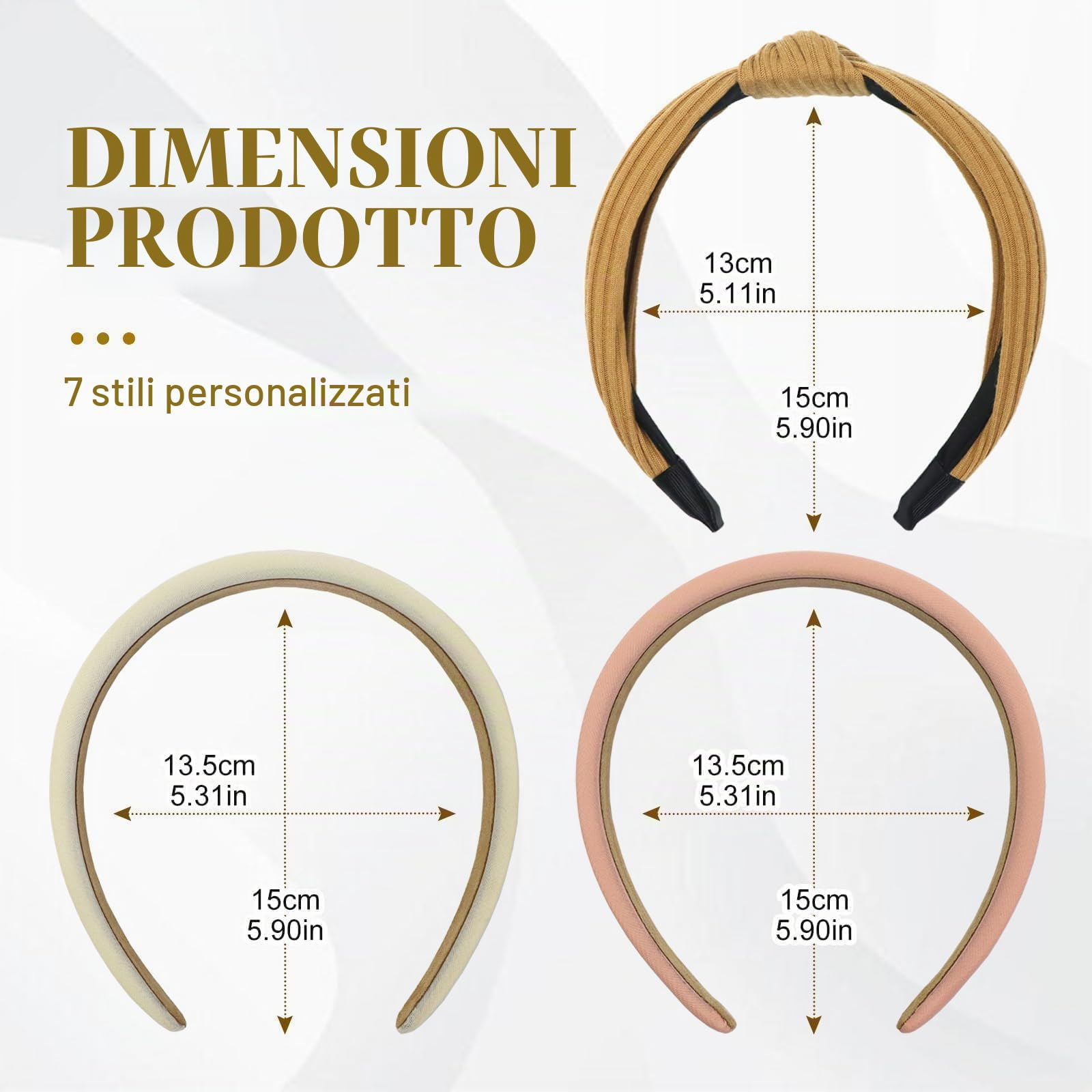 Quelcc Set 7 fasce capelli donna cerchietti con perle