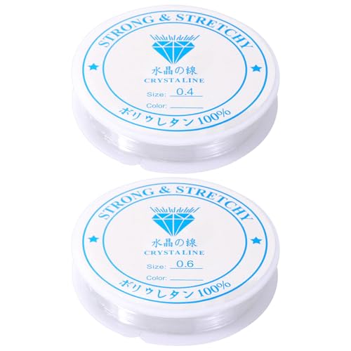 Quelcc Filo Elastico Braccialetti 0,4/0,6 mm 2 Rotoli