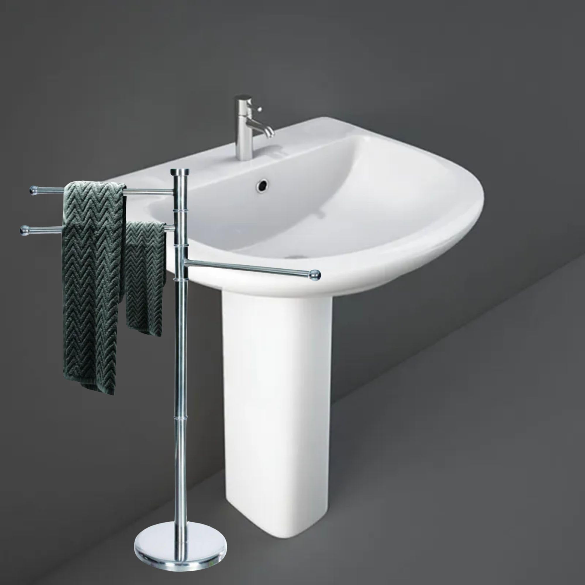 Cecaro Group Piantana Portasciugamani 3 Bracci 87 cm