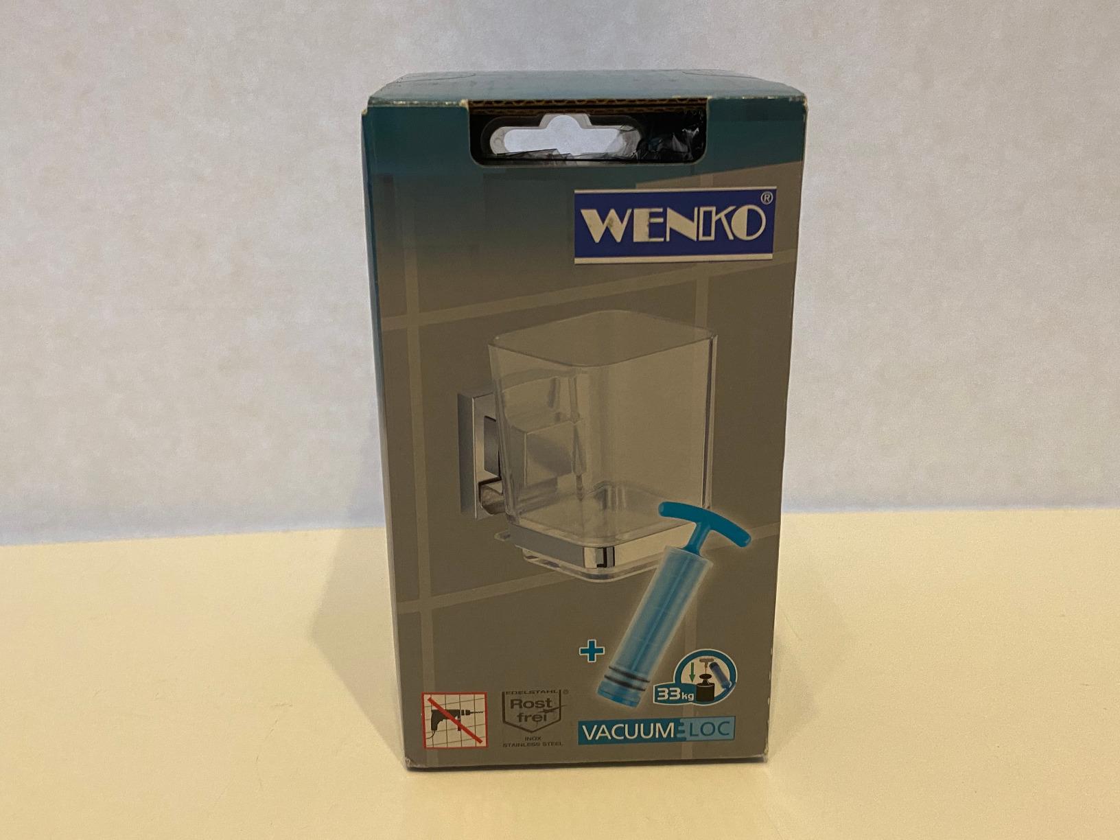 Wenko Vacuum-Loc Quadro bicchiere acciaio 7,5x10x10