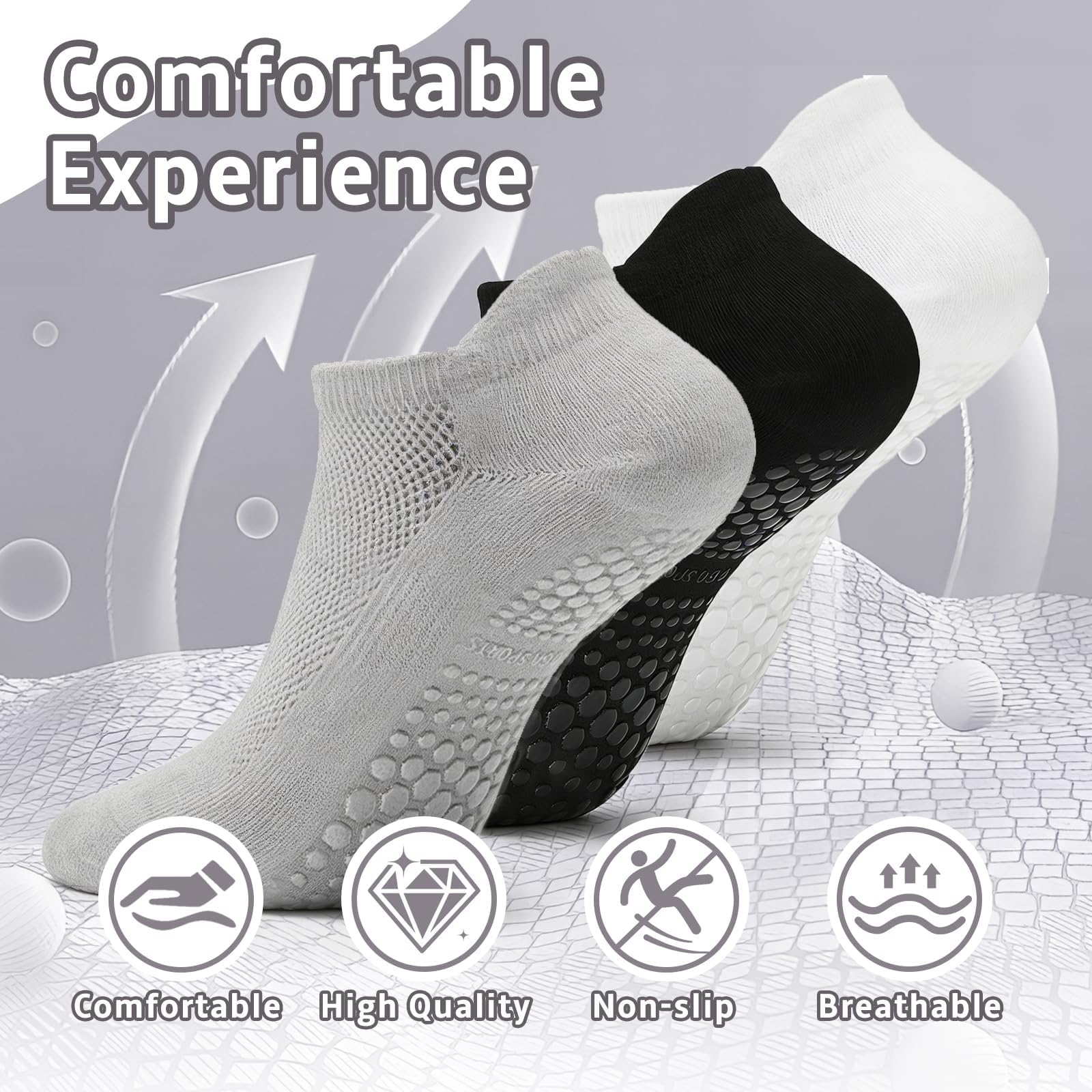 Quelcc Calze Antiscivolo Donna 3 Paia Yoga Pilates