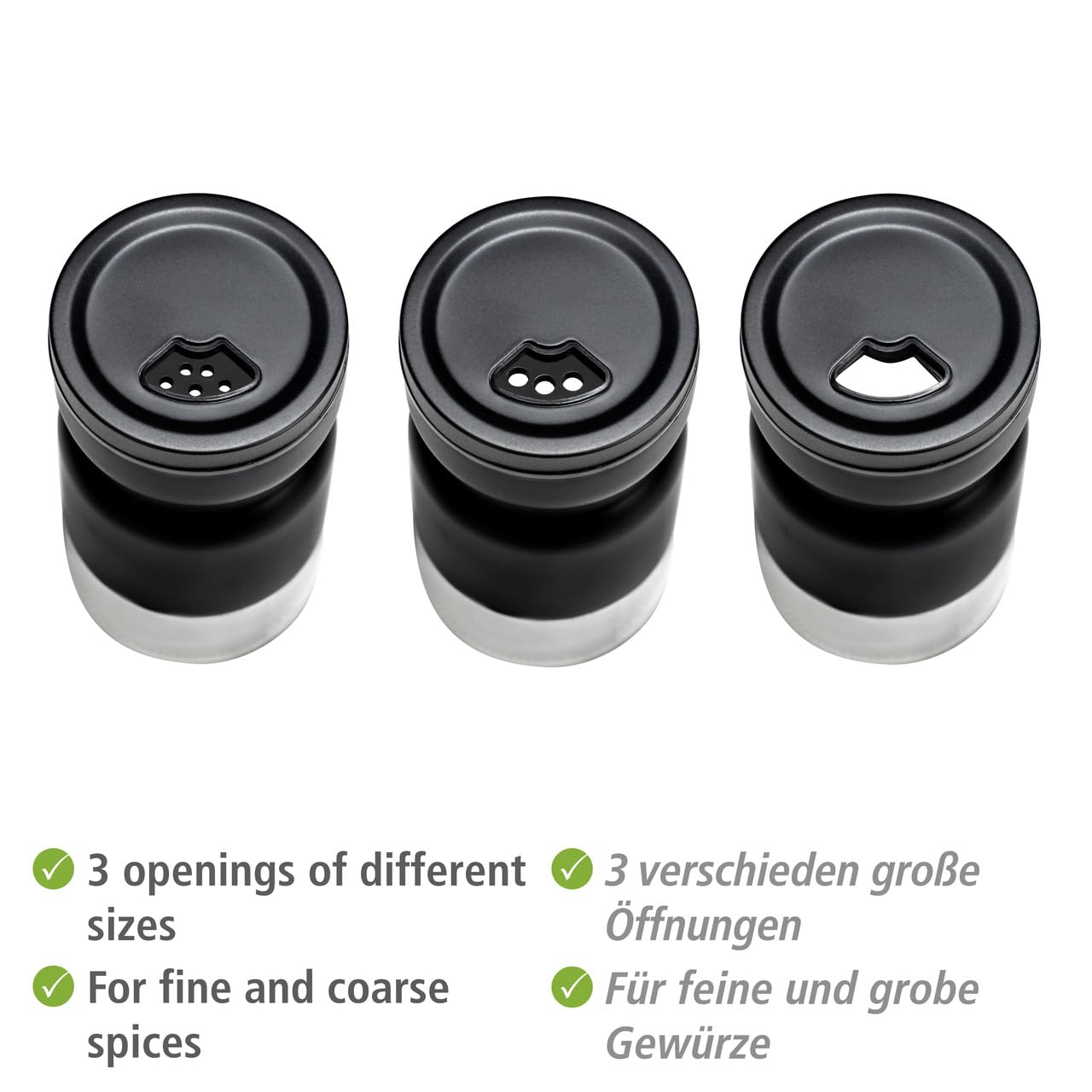 Wenko Black Outdoor Kitchen Melli spargispezie nero 3 pezzi