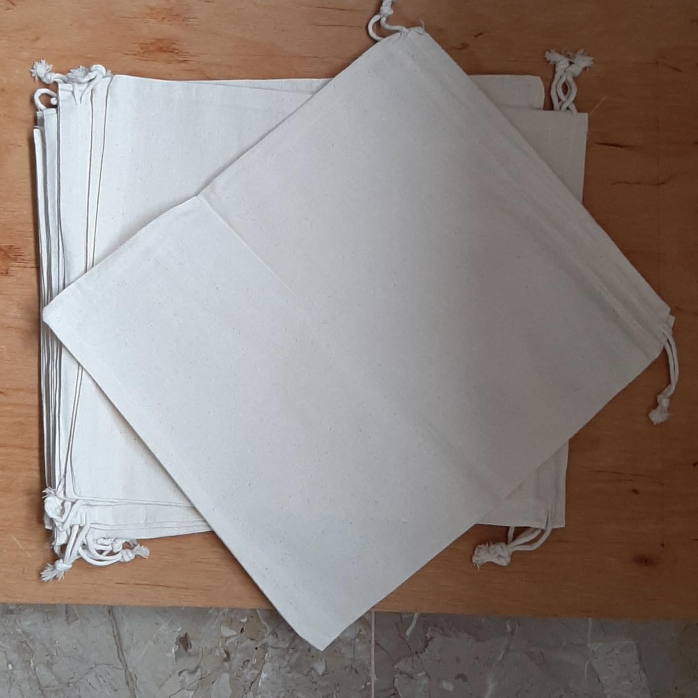 Quelcc Stoffa Sacchetti Cotone 25x30 cm Set 8 Pezzi Naturali