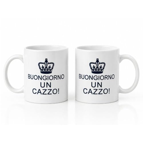 Cecaro Group mug ceramica 325 ml set 2 tazze scritta divertente