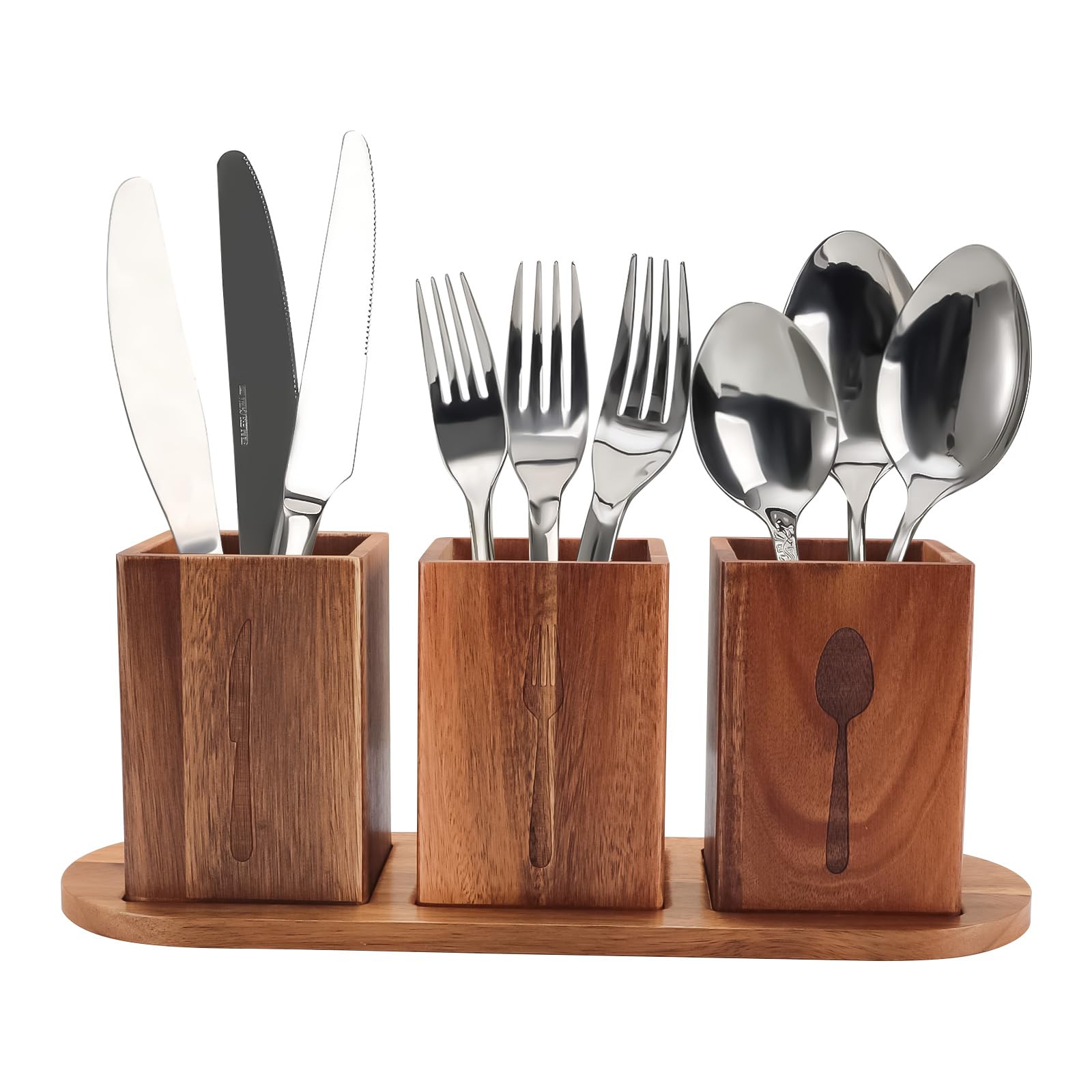 Gachiwar Scolaposate Legno Acacia 33x11,5 cm Set 3 Pezzi
