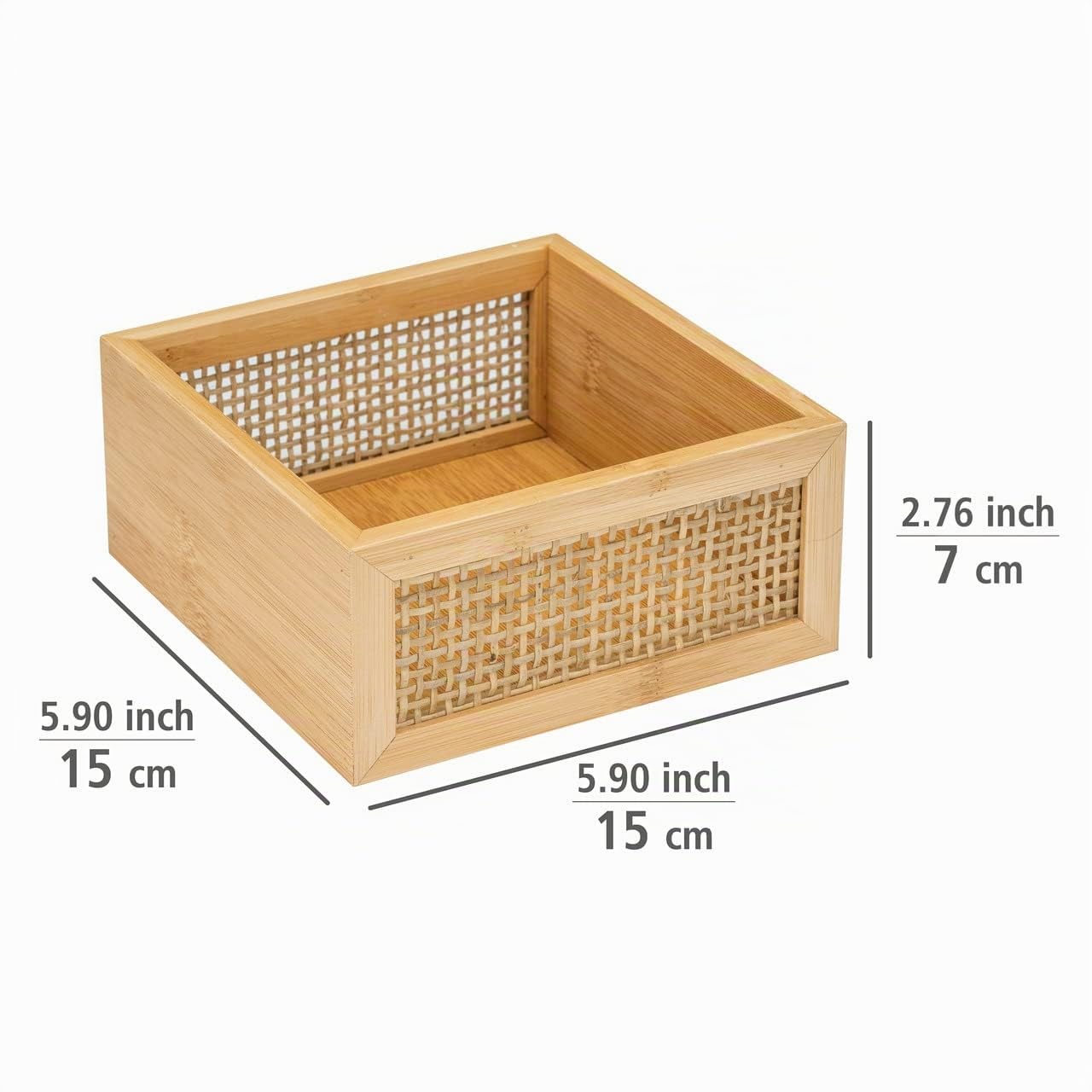 Wenko Allegre M box bagno 15x7x15 cm bambù naturale