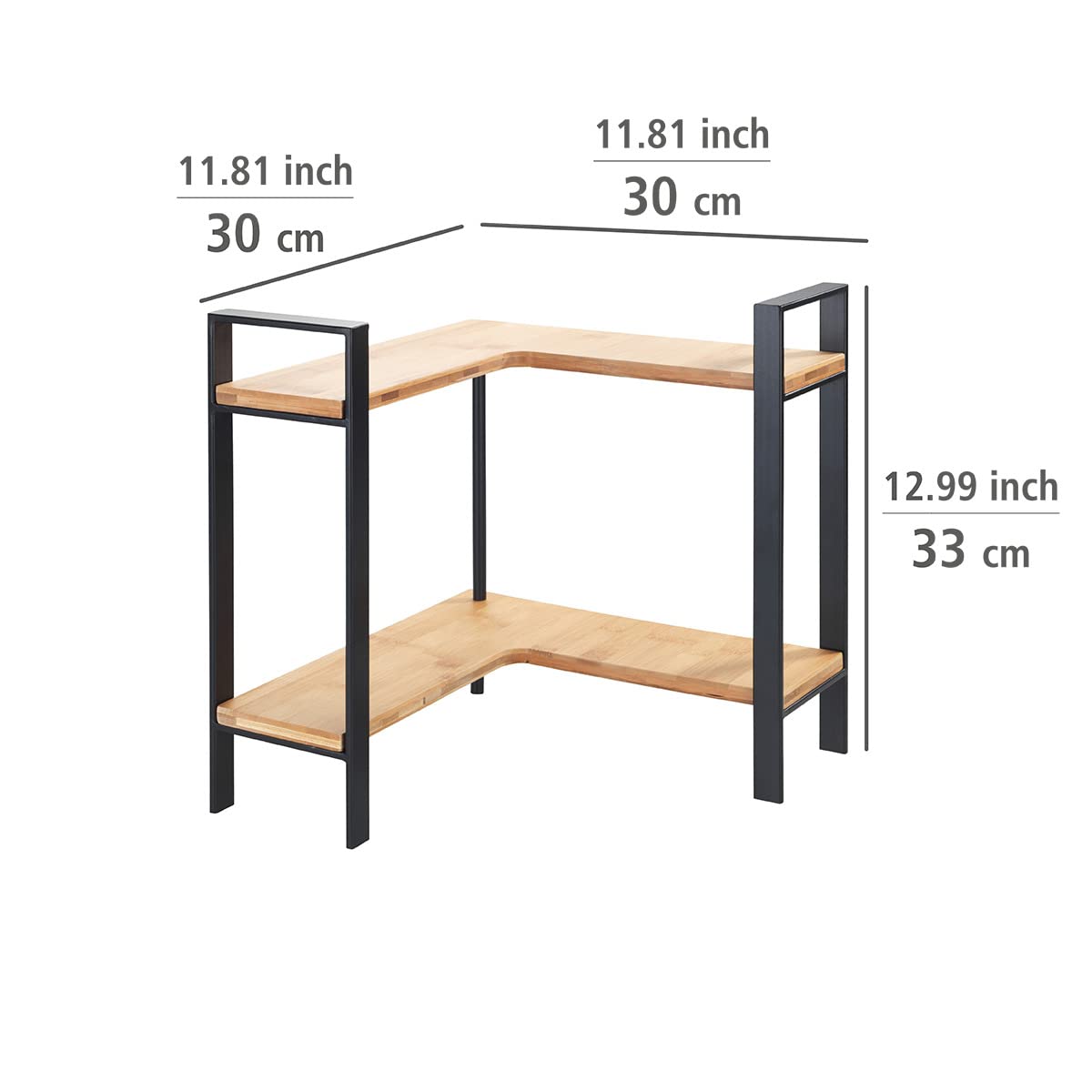 Wenko Lou 53028100 mensola angolare cucina nero 30x30 cm