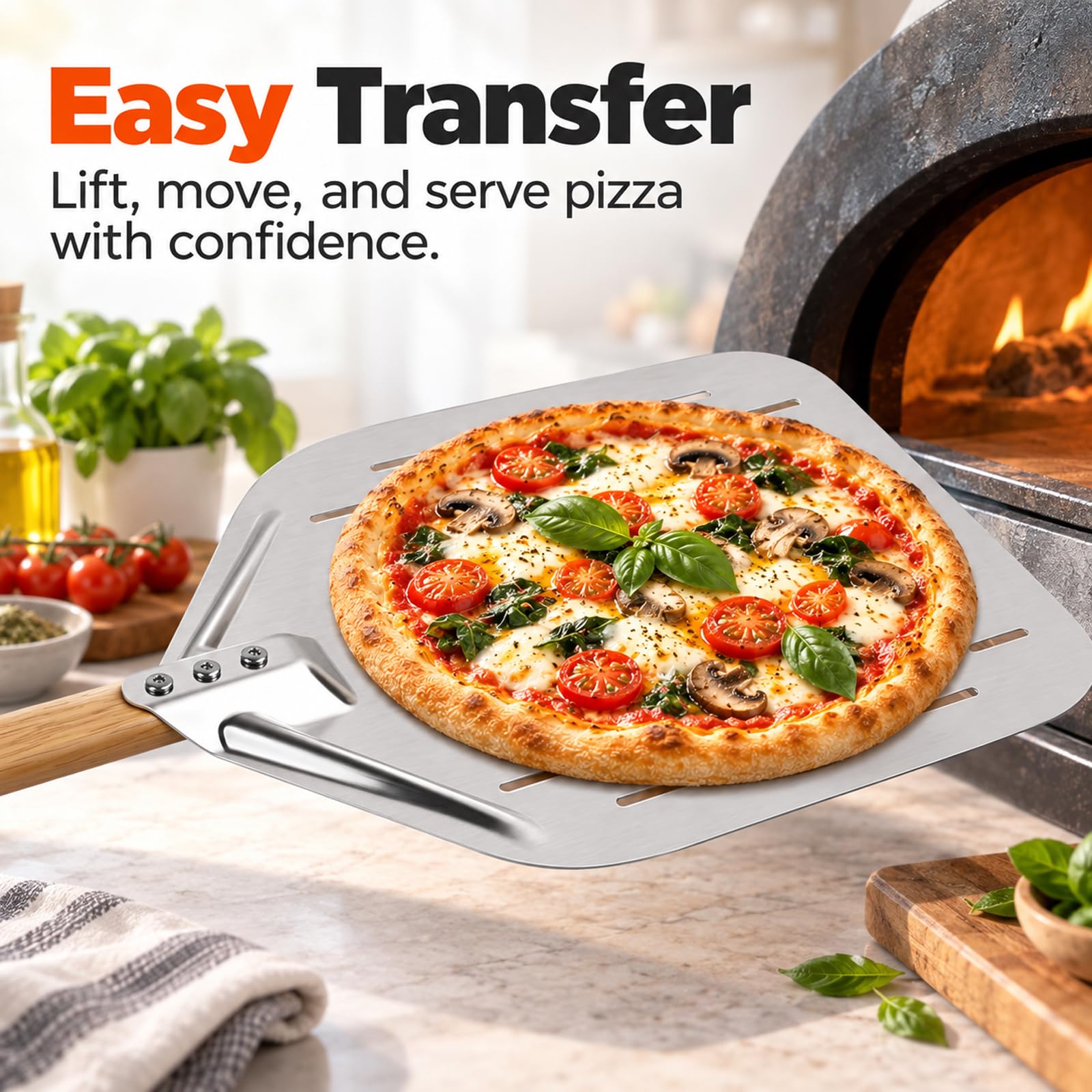 Quelcc Pala Pizza Forata Alluminio 39,5x30 cm