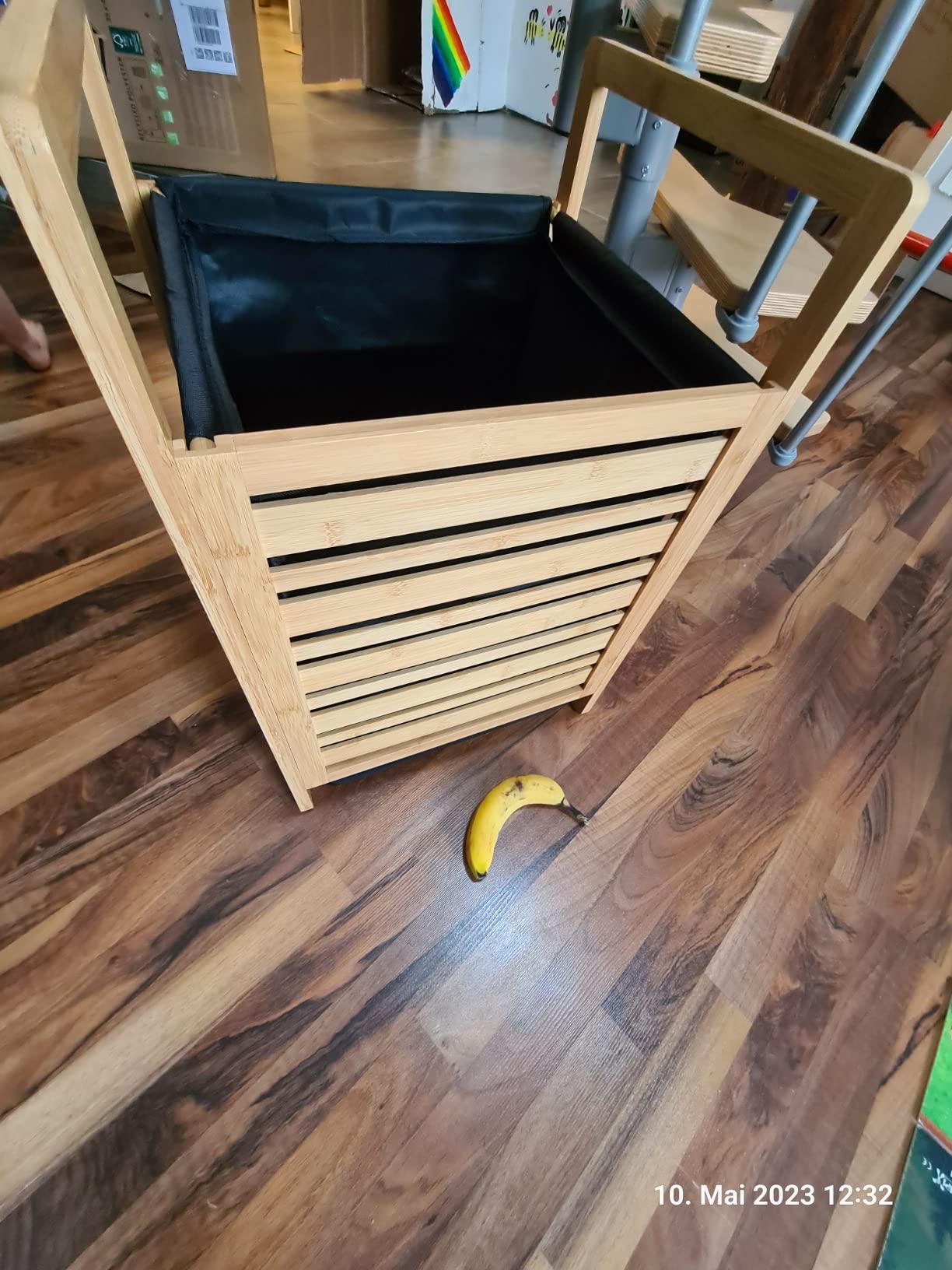 Wenko Ecori Cesto Portabiancheria Bambù 47 Litri