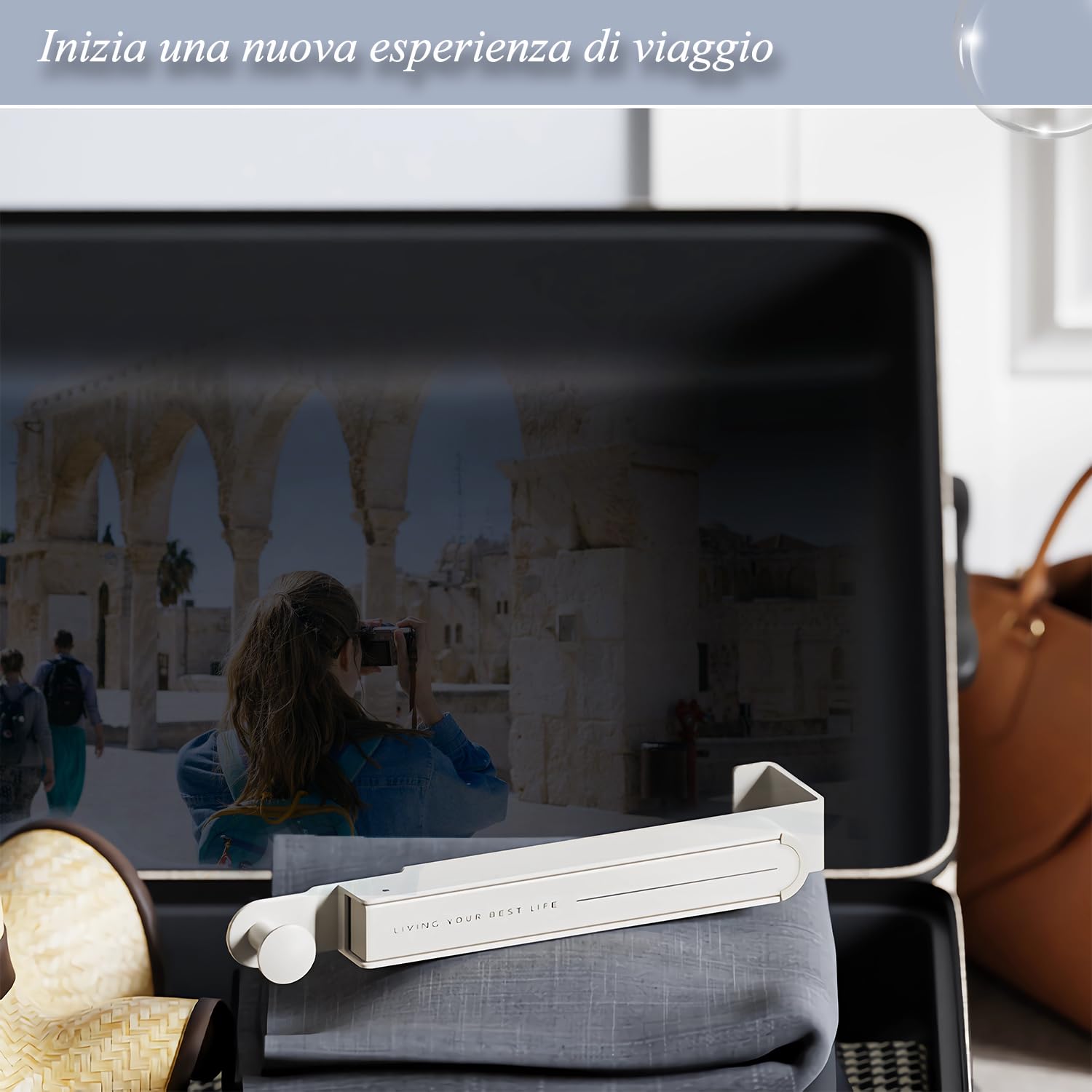 Gachiwar attaccapanni da porta pieghevole bianco 2 pezzi