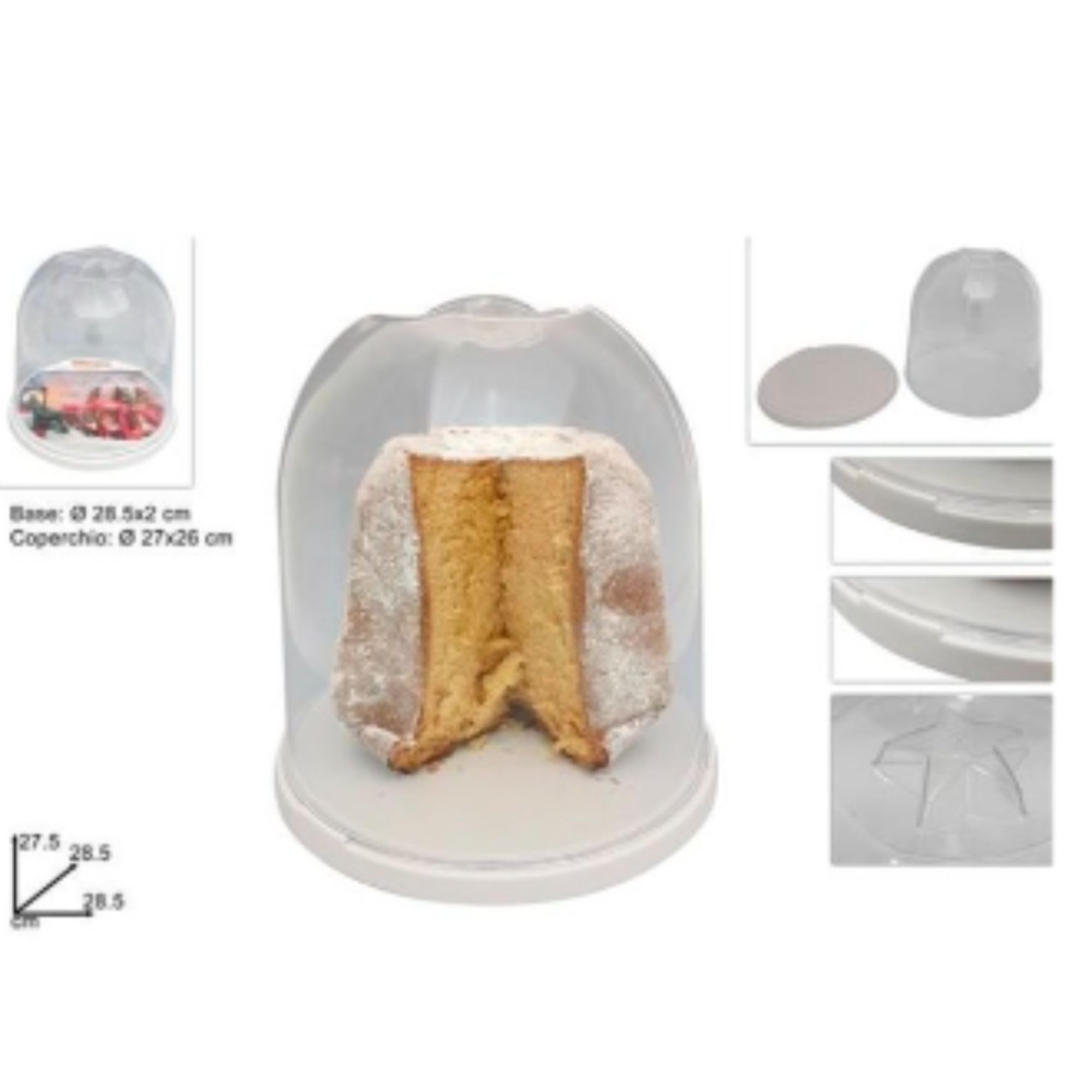 Cecaro Group Porta Panettone Contenitore Plastica 27 cm Trasparente