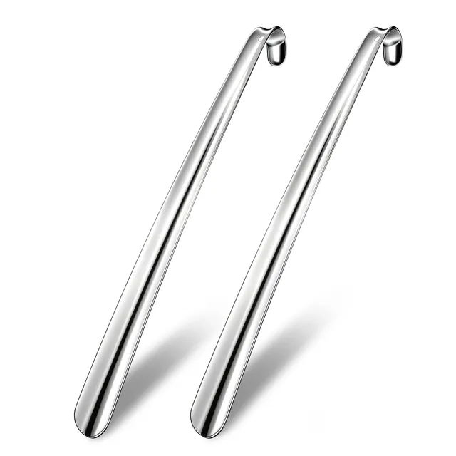 Quelcc Calzascarpe Lungo 42 cm Acciaio Inox 2 Pezzi Anziani