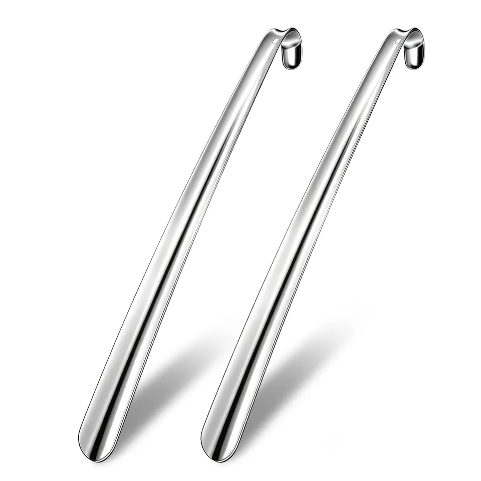 Quelcc Calzascarpe Lungo 42 cm Acciaio Inox 2 Pezzi Anziani
