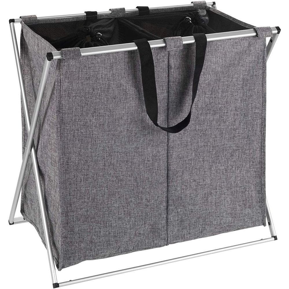 Wenko portabiancheria 2 scomparti grigio 120 L