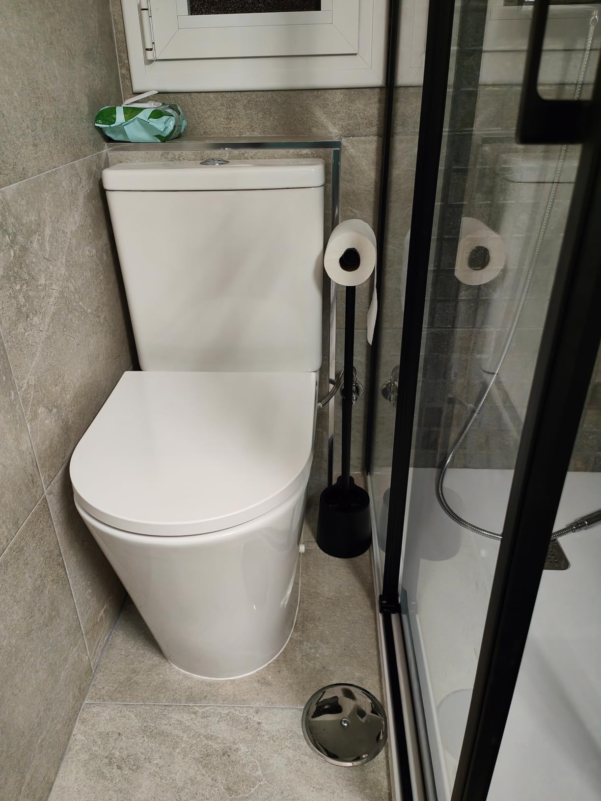 Wenko Avola piantana WC portarotolo e scopino bianco