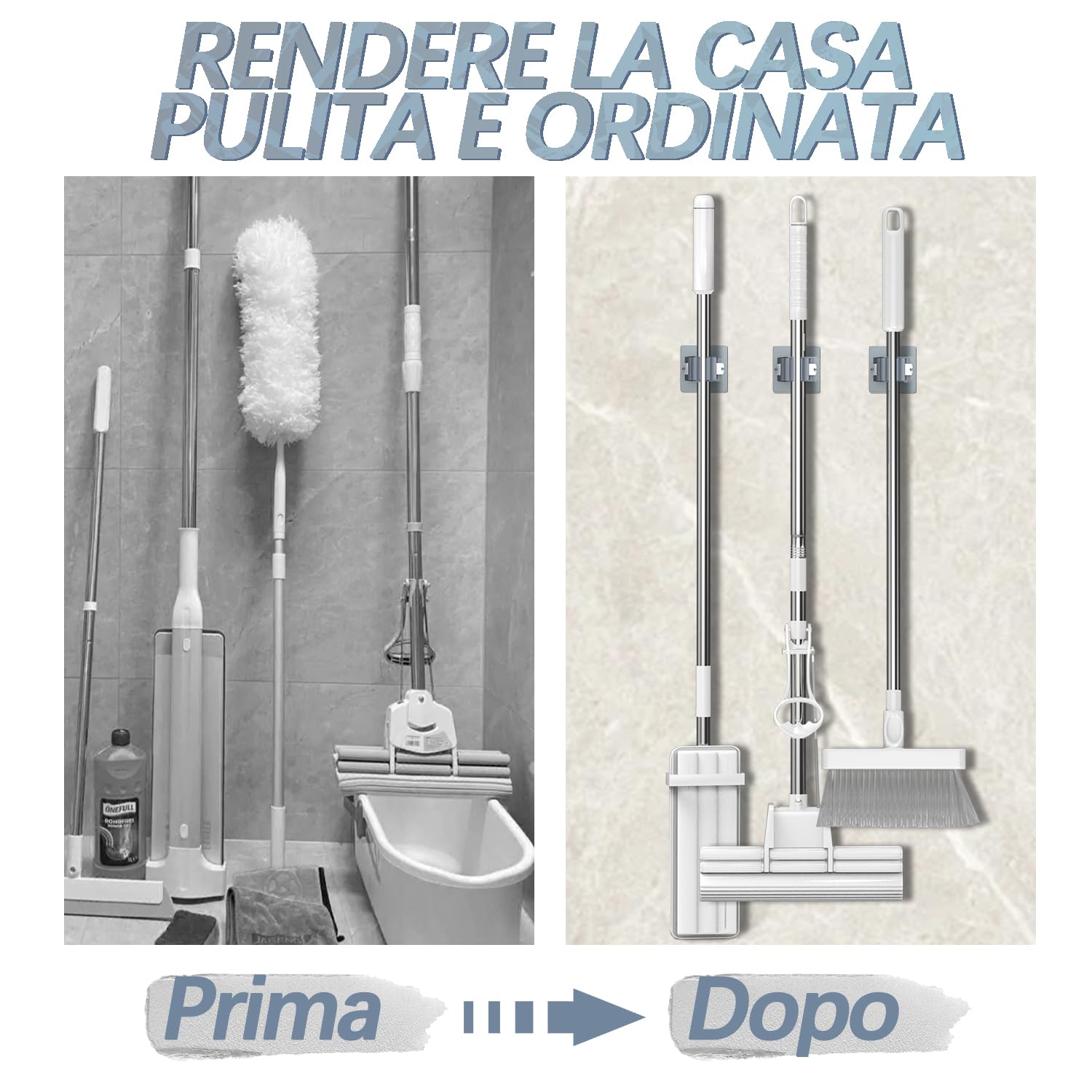 3-H portascope parete adesivo grigio 8 pezzi 5 kg