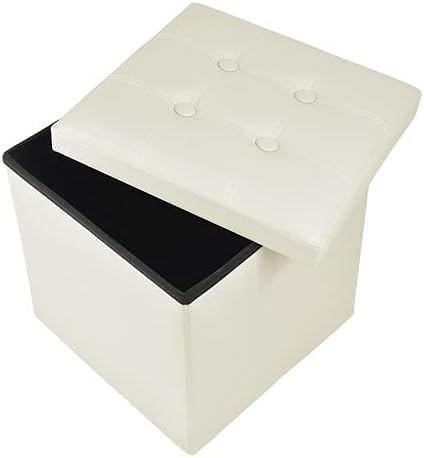 Cecaro Group Pouf Contenitore 38x38 Panna Ecopelle