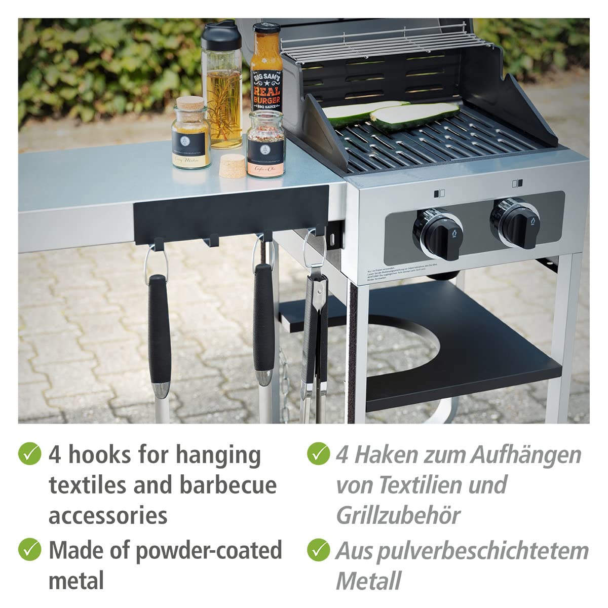 Wenko Black Outdoor Kitchen Ima portautensili magnetico nero