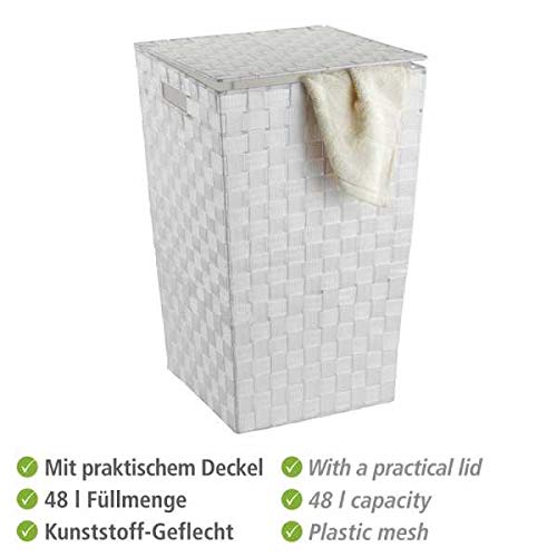 Wenko Adria Square 22277100 cesto biancheria 48L bianco con coperchio