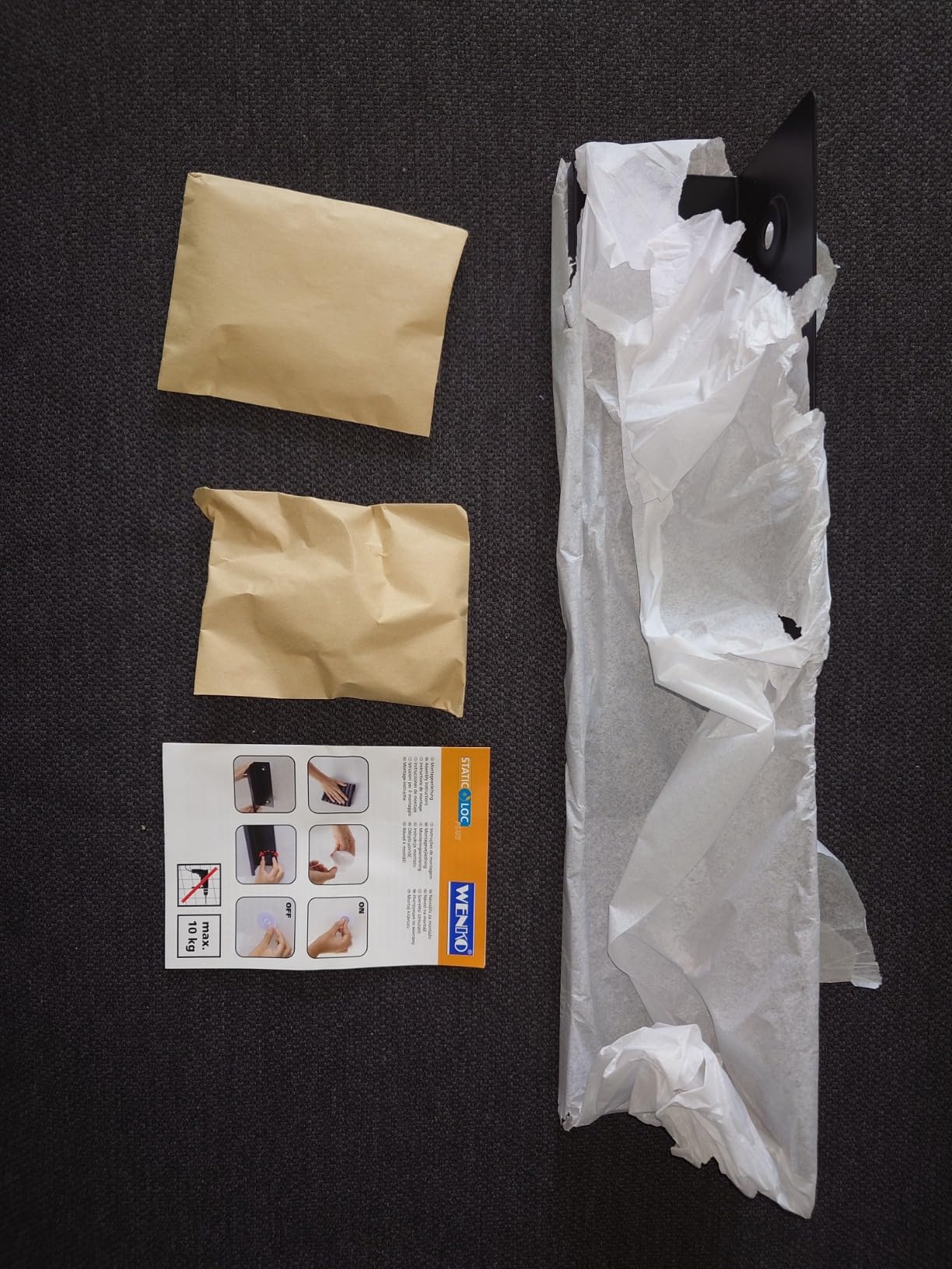 WENKO Jet M mensola portaspezie nero metallo 40 cm