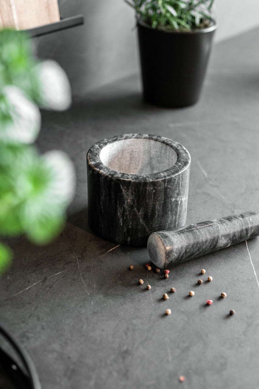 Wenko Black Outdoor Kitchen Mortaio Marmo Nero con Pestello