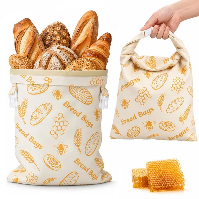 Quelcc Sacchetti Pane Cera d'Api 43x33 cm 2 Pezzi