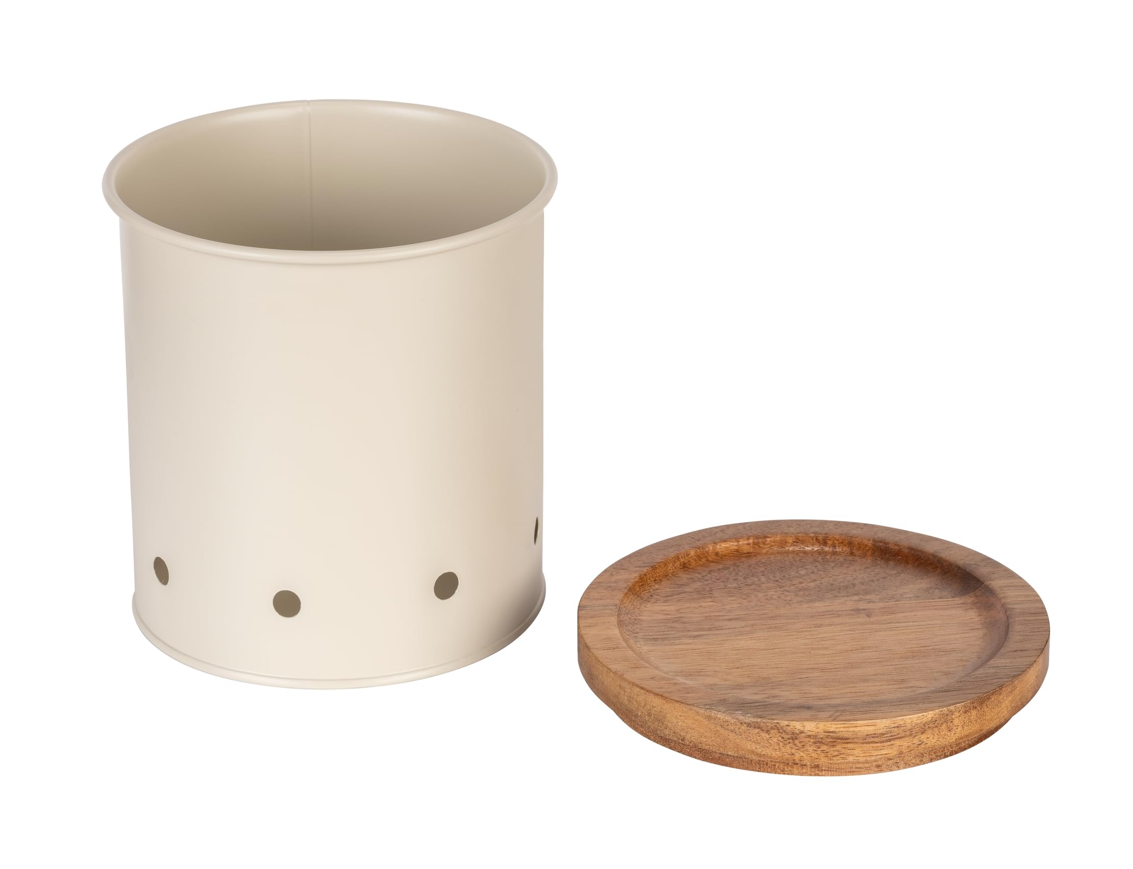 Wenko Aria barattolo metallo beige 3,8 litri traspirante