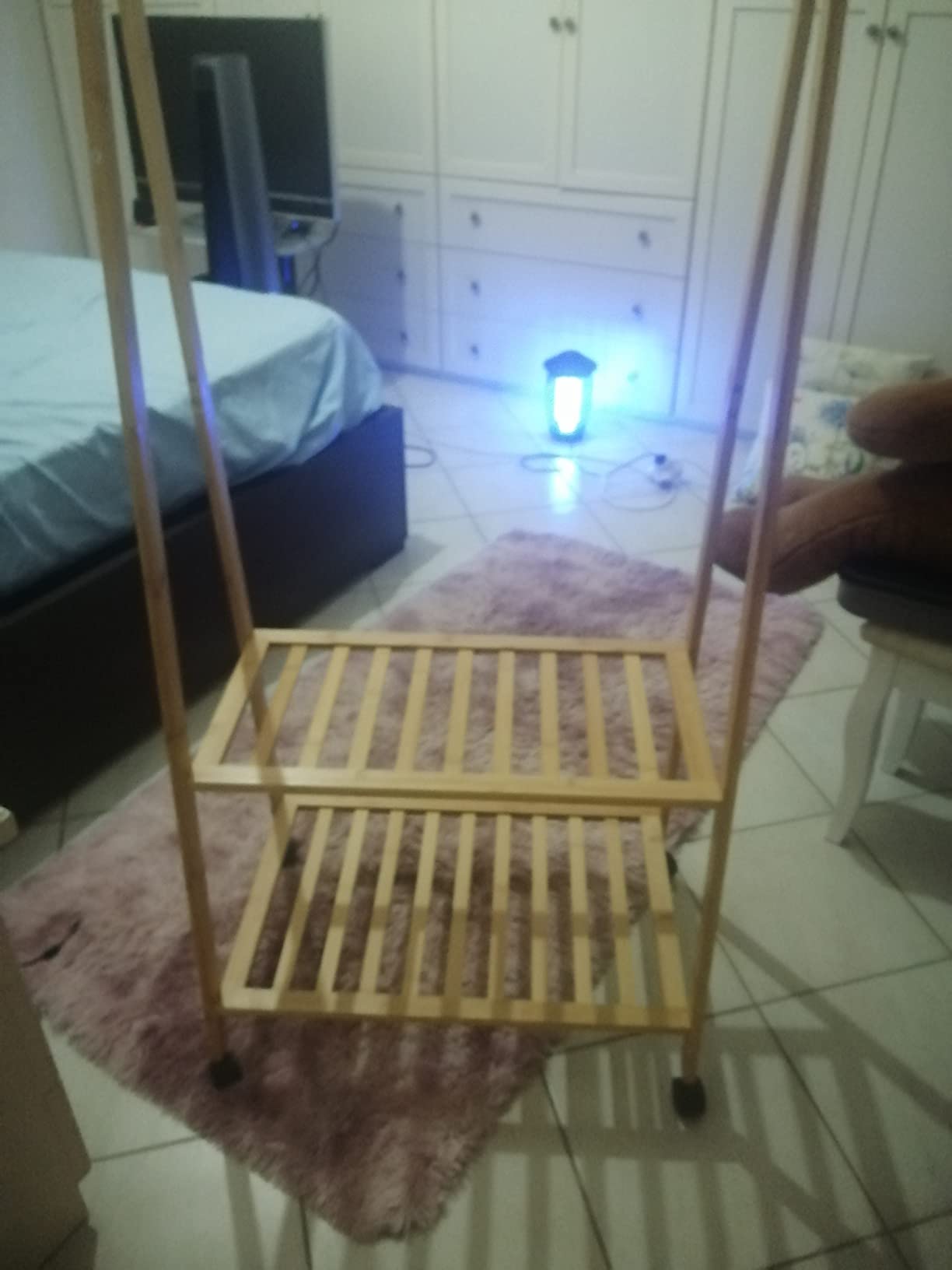 Wenko Honolulu appendiabiti bambu con rotelle 76 cm
