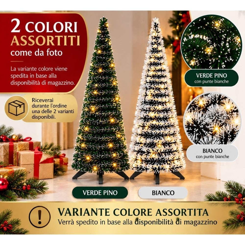 Cecaro Group Albero Natale Slim 120 cm con Luci e Musica