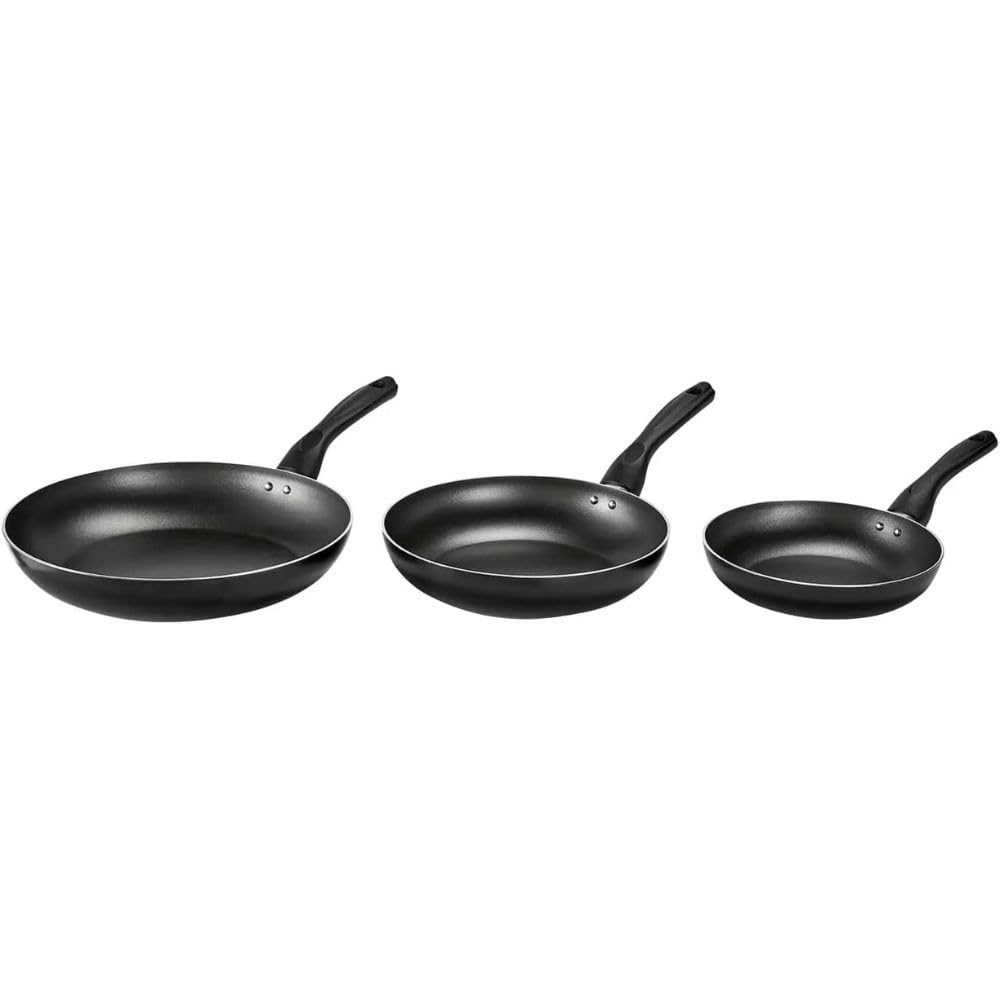 Cecaro Group Set 3 Padelle 20-24-28 cm Antiaderenti Nere Teflon